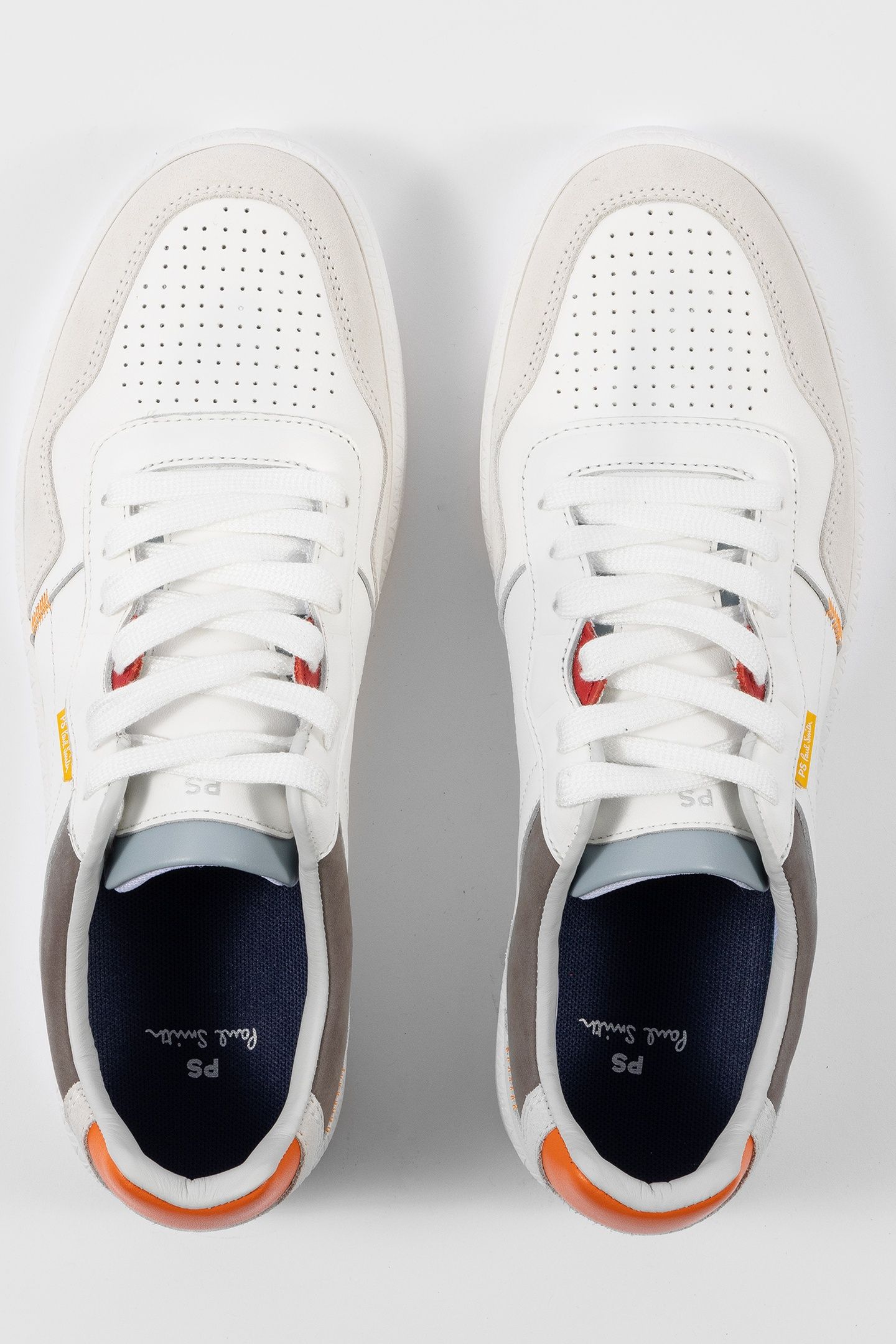 MENS SHOE ELLIS WHITE ORANGE TAB WHITE 4