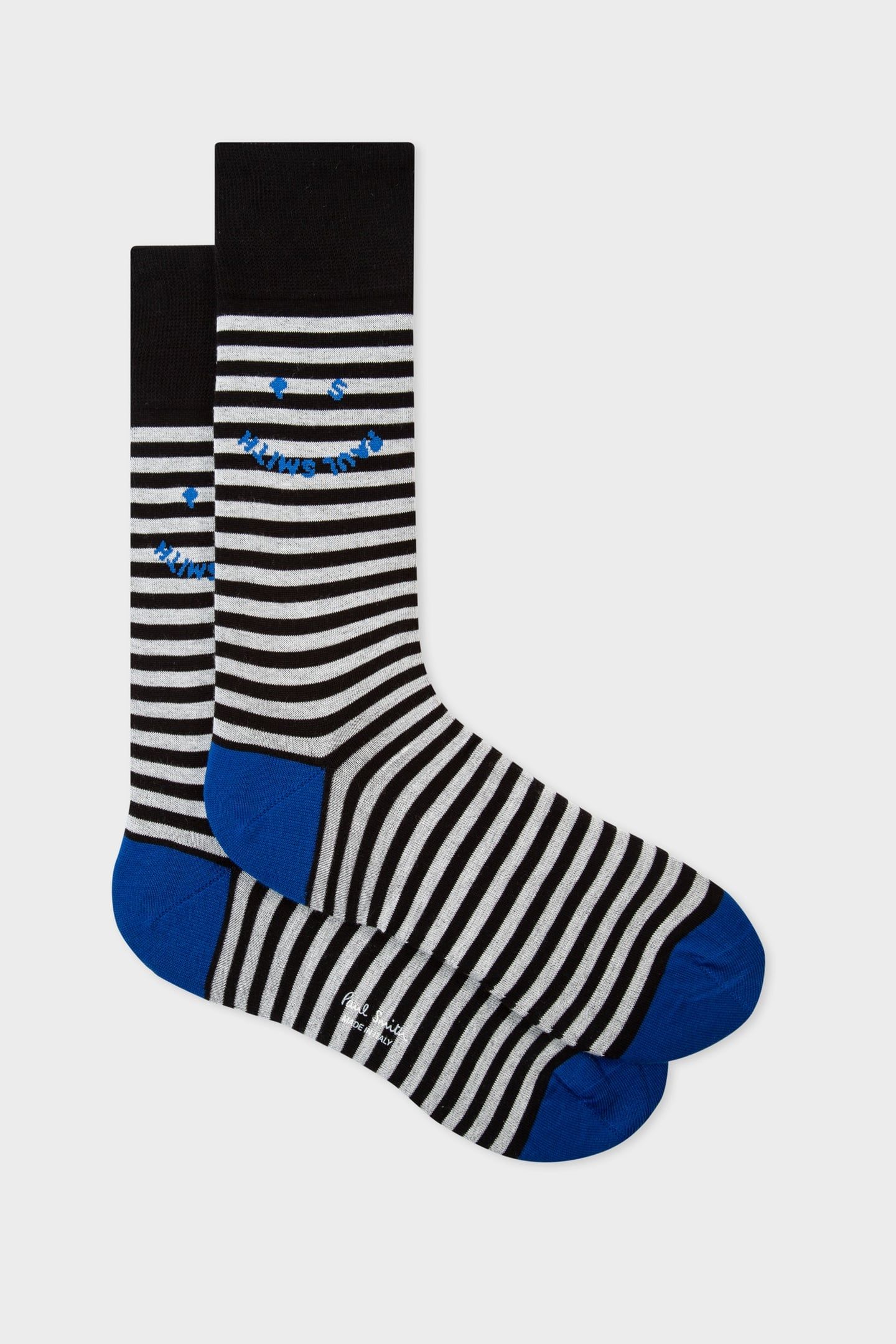 MEN SOCK HAPPY STRIPE BLACK 1