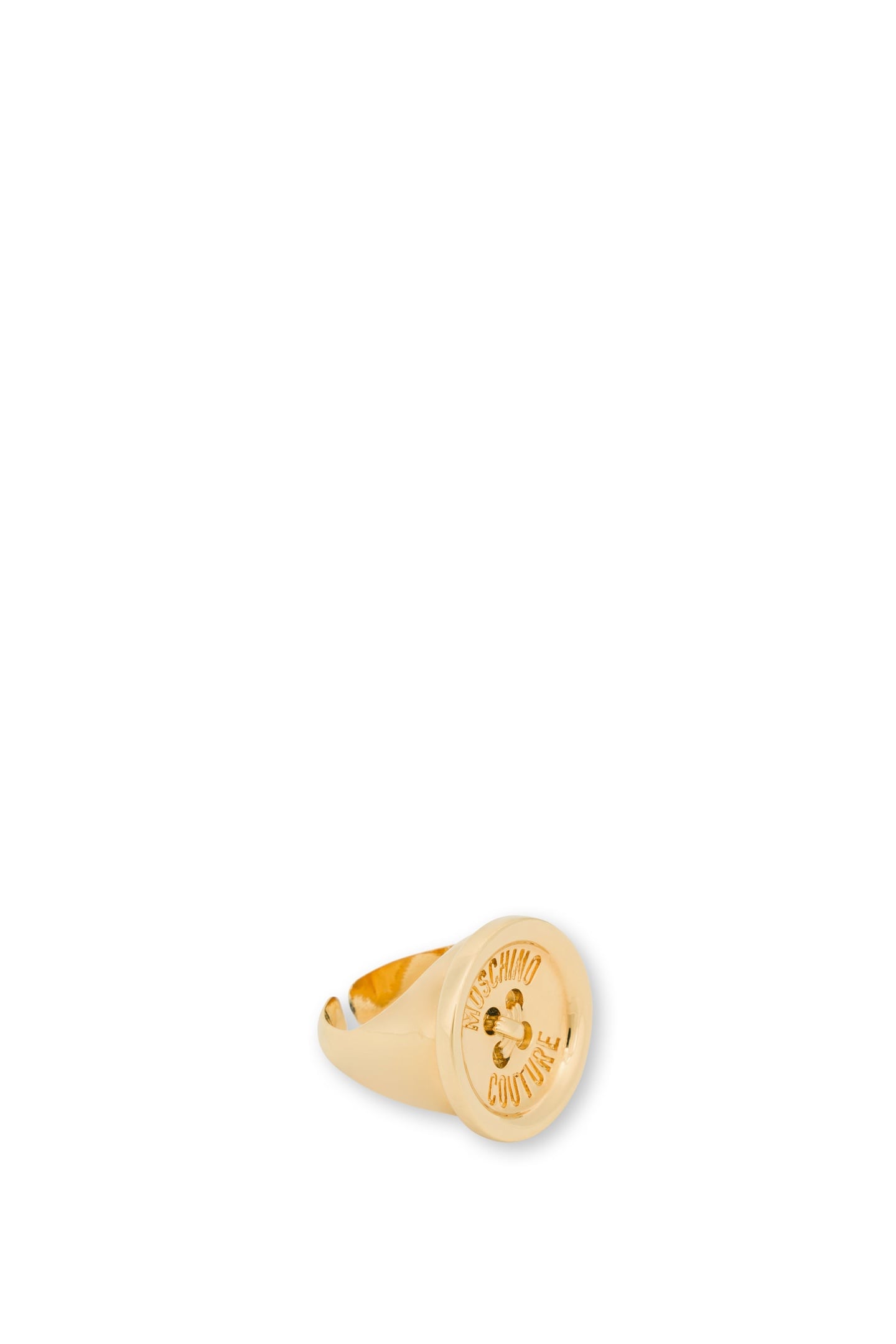 MOSCHINO BUTTON RING GOLD 2