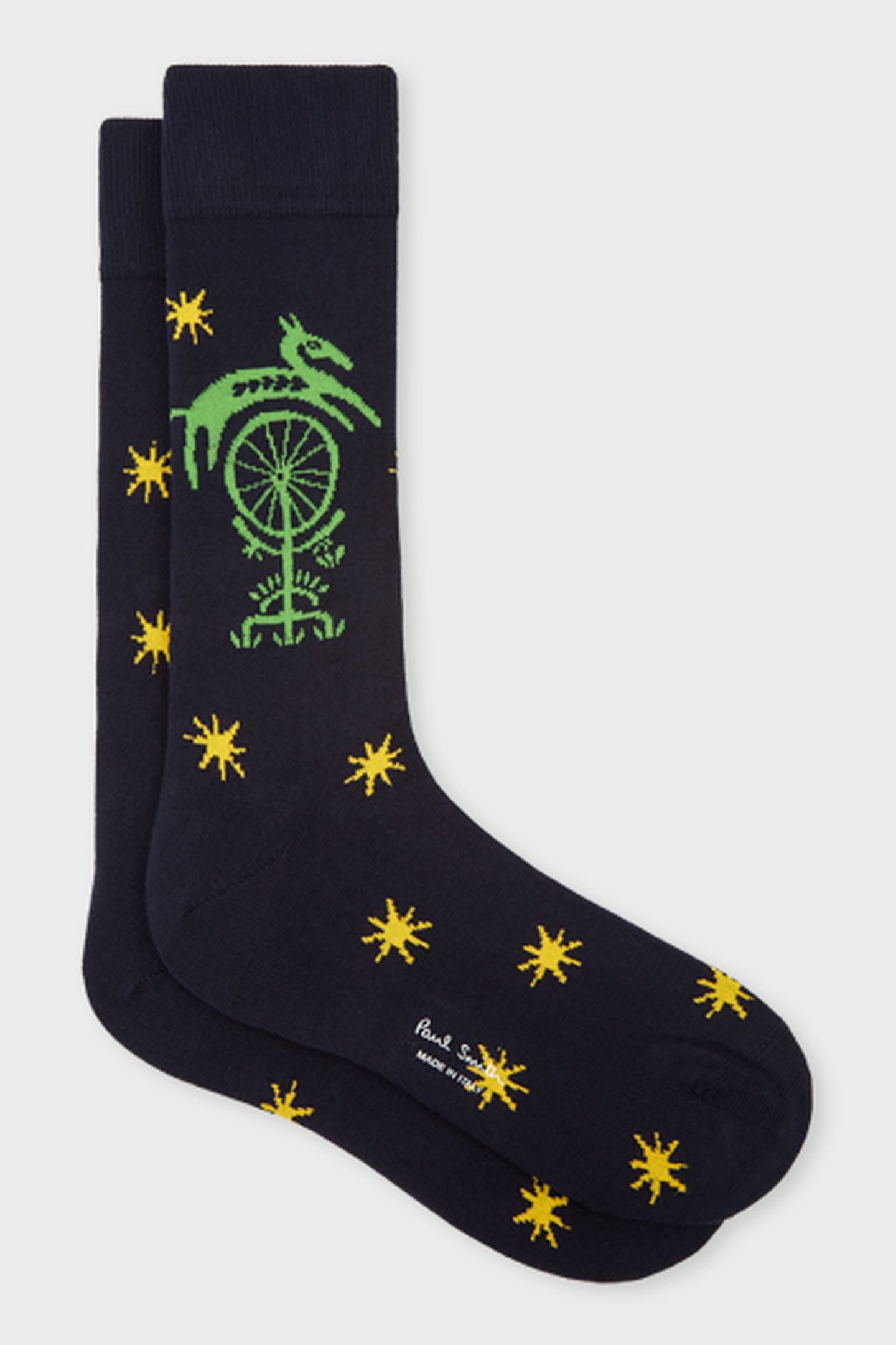 MEN SOCK FOLK STARS NAVY 5