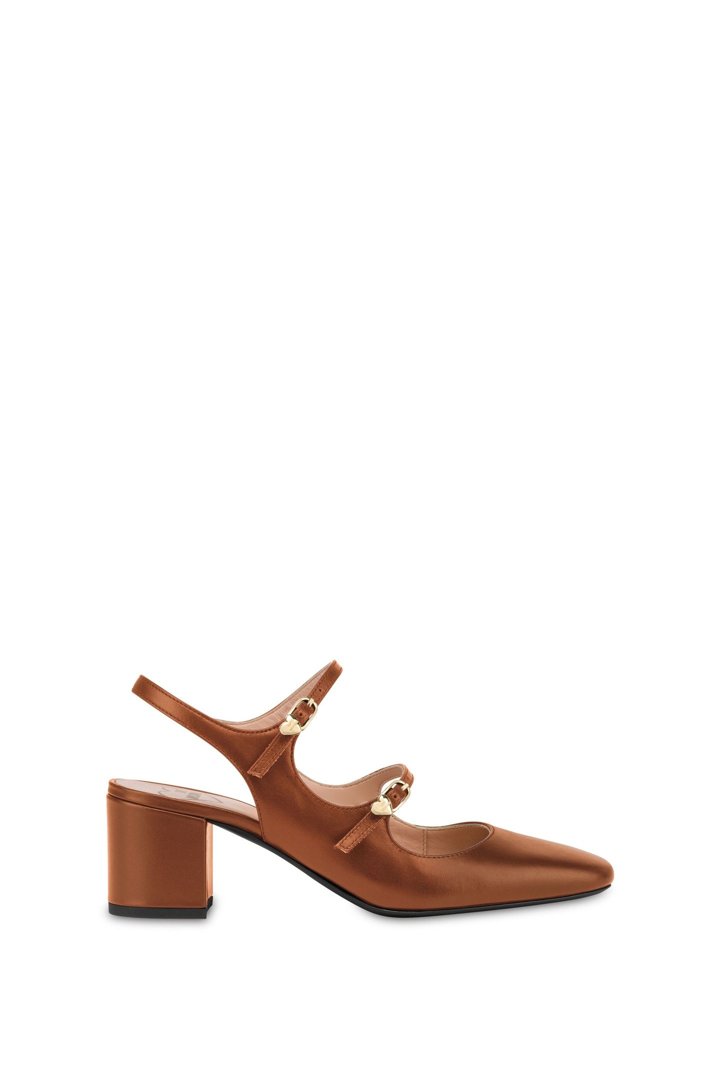 LOVE MOSCHINO PUMP WITH STRAP BROWN 1
