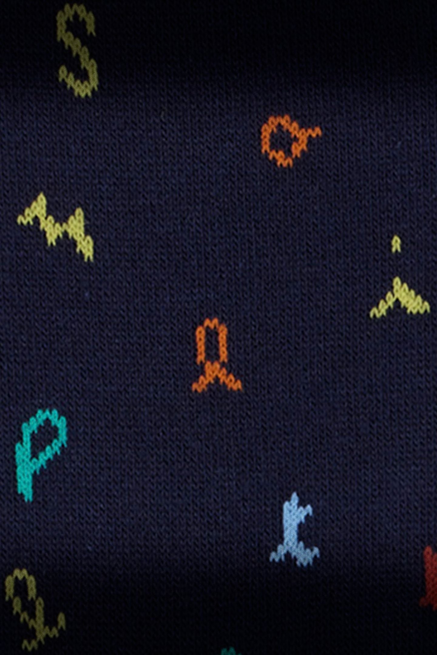 MEN SOCK GARY LETTERS NAVY 3