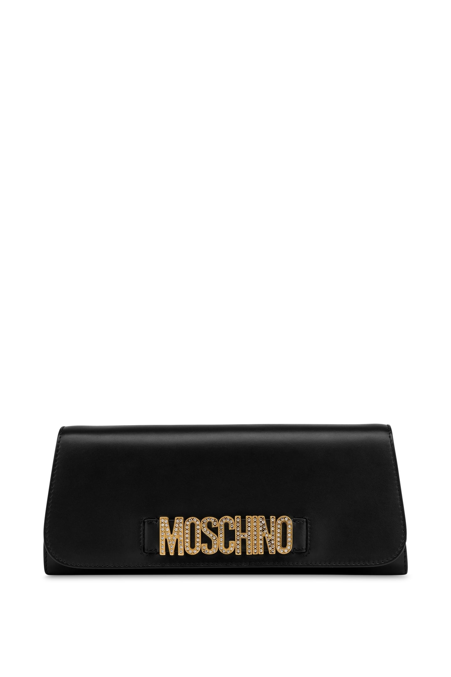 MAXI CLUTCH CRYSTAL LETTERING LOGO BLACK 1