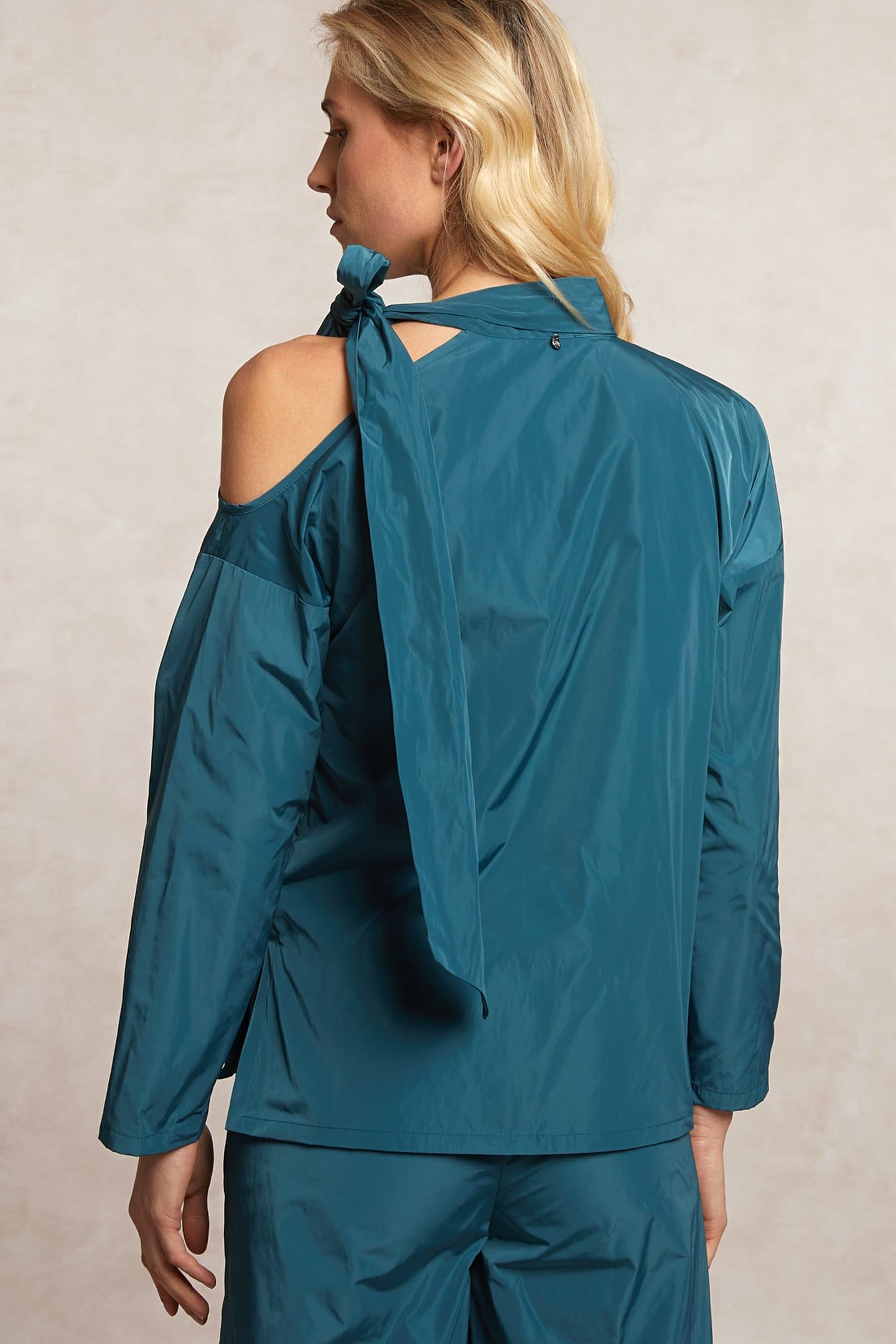 TAFFETA BLOUSE WITH BOW GREEN 2