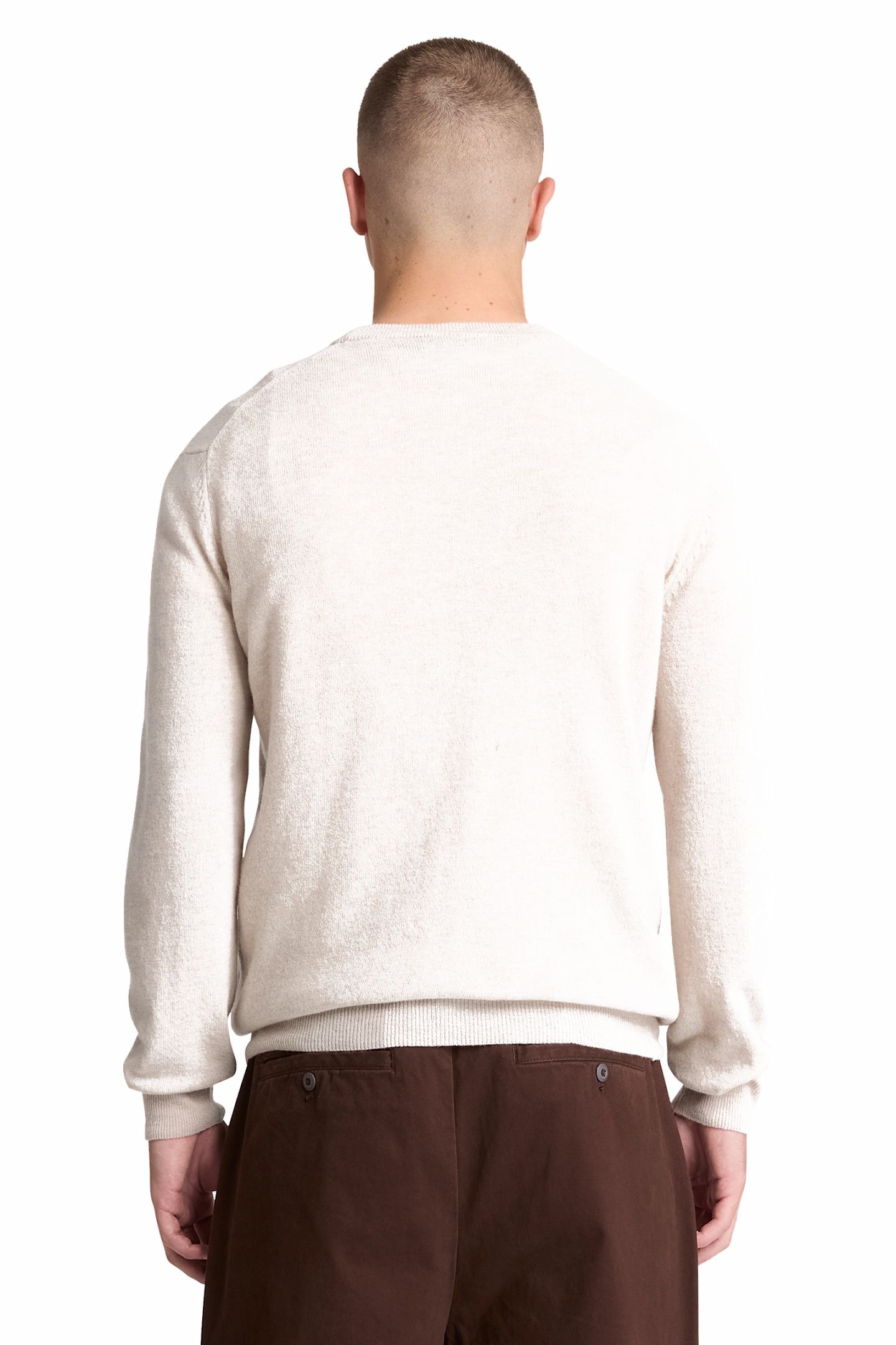 JAFFREY WOOL CREWNECK SWEATER LIGHT OATMEAL HEATHER 2