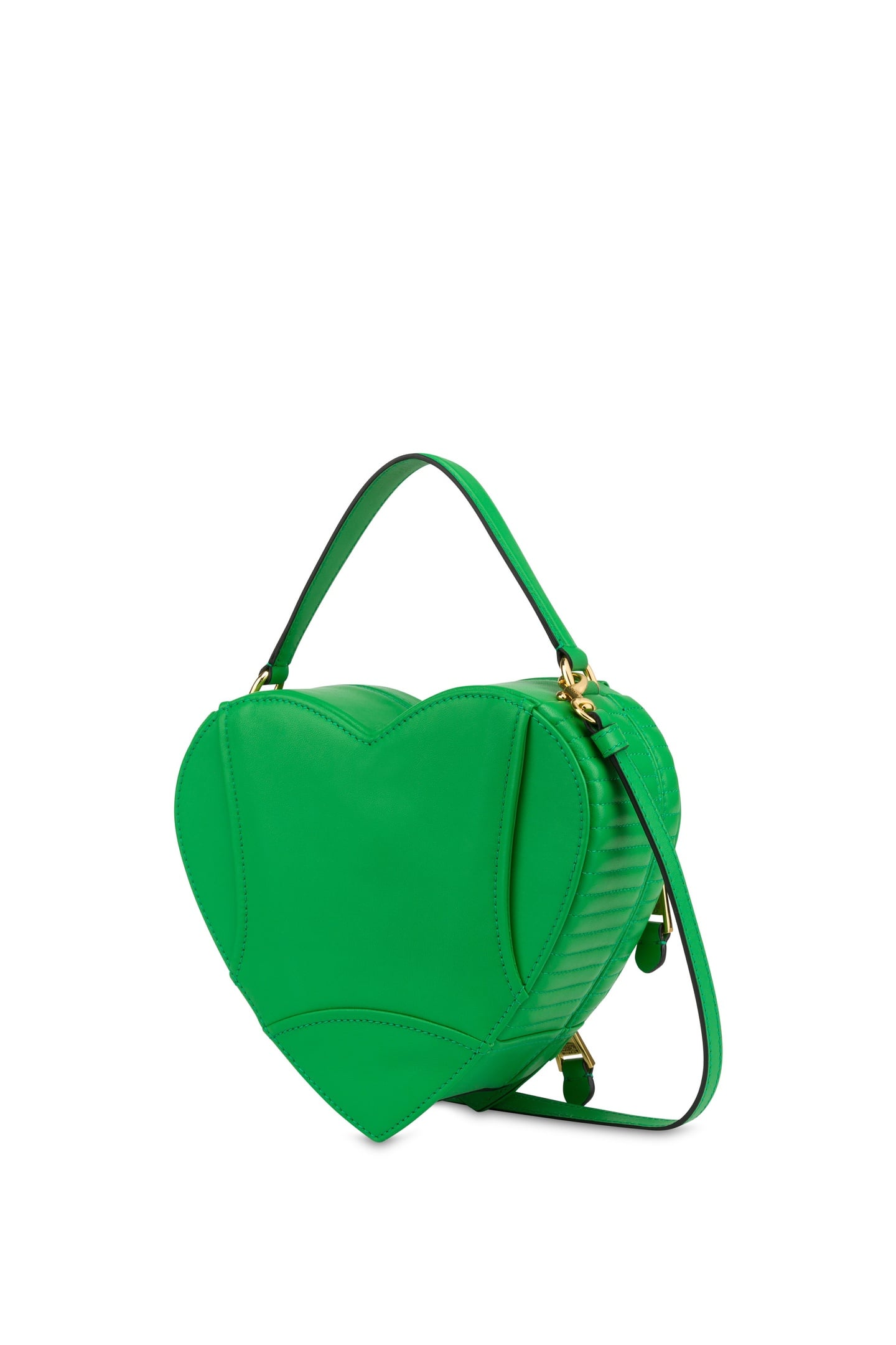 HEART BIKER BAG IN NAPPA LEATHER GREEN 2