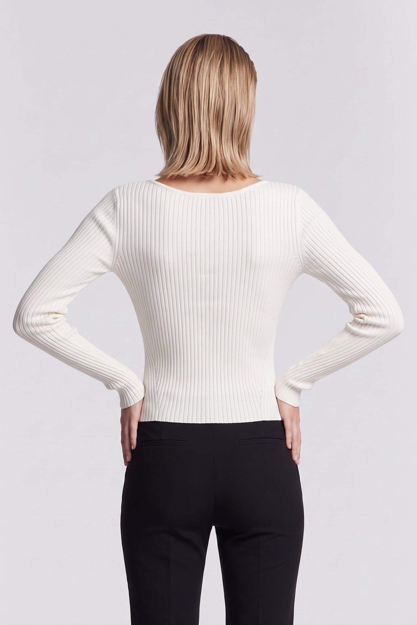 AGATHE RIBBED LS SWT MACADAMIA 2