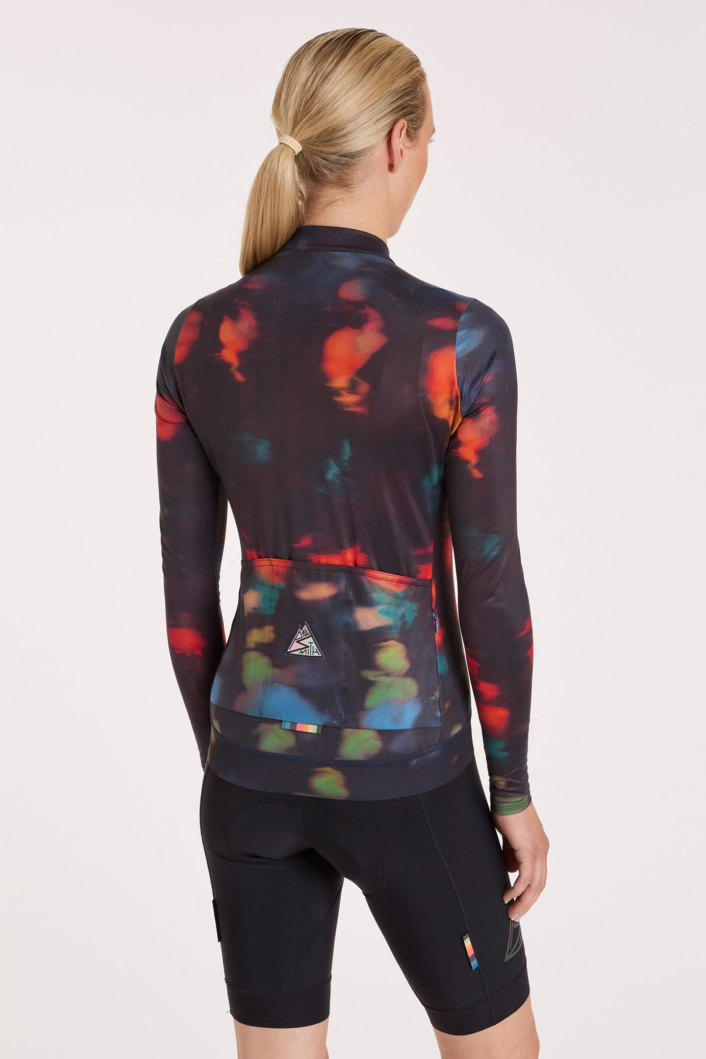 WOMENS CYCLE JERSEY L/S INK SPILL BLACK 1