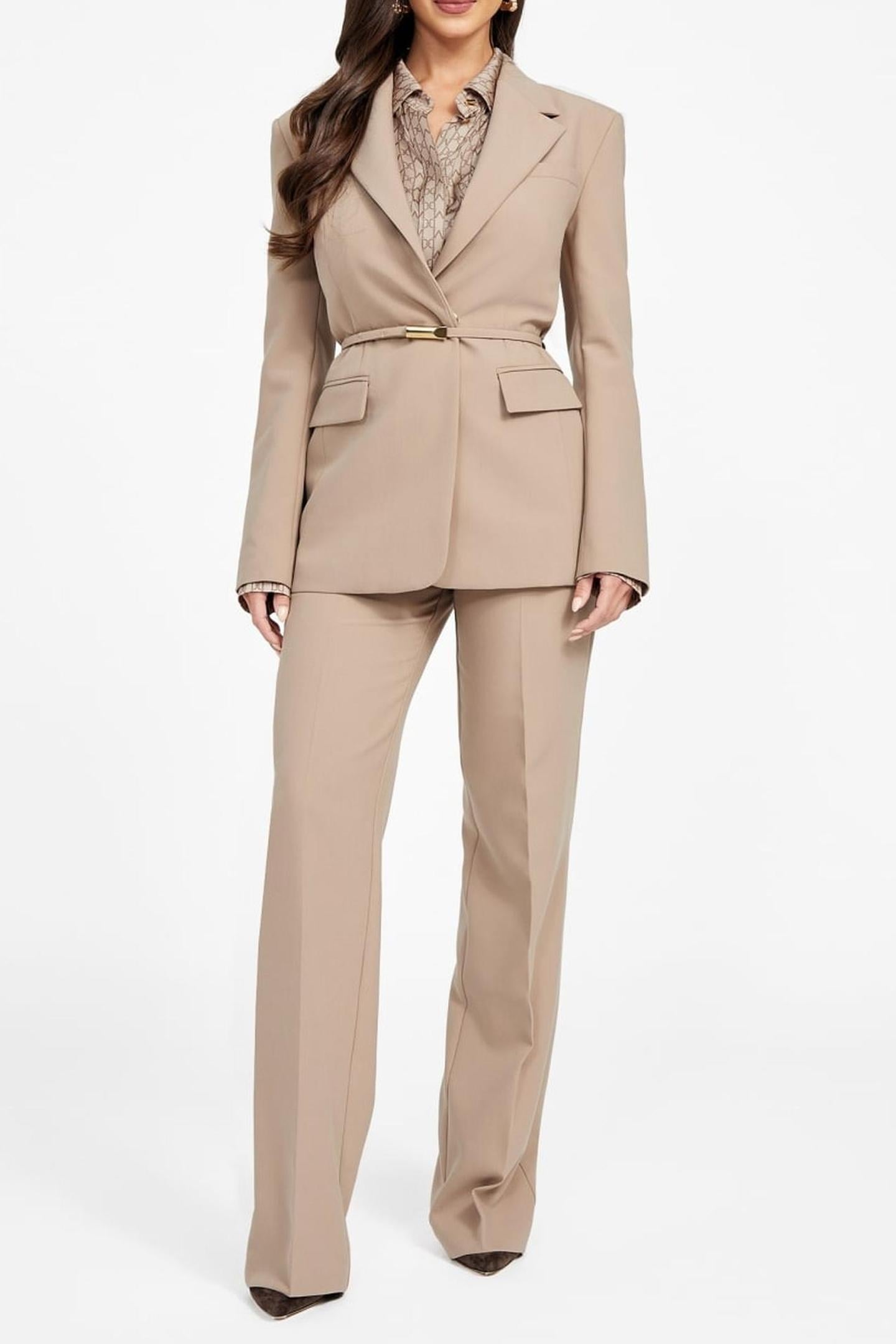 DALIA SNGL BRST BELT SILK TAUPE 4