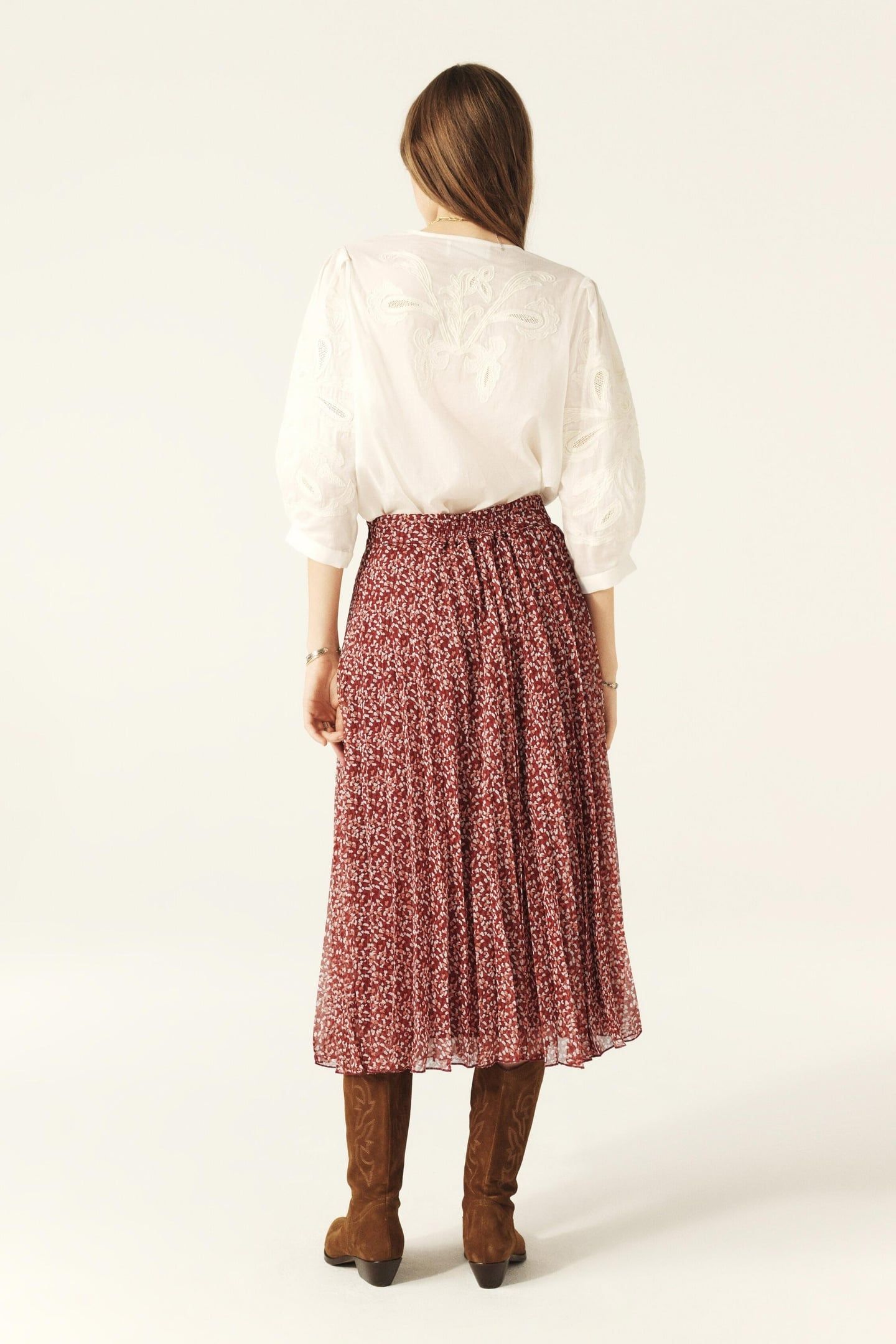 MID-LENGTH SKIRT BORDEAUX 2