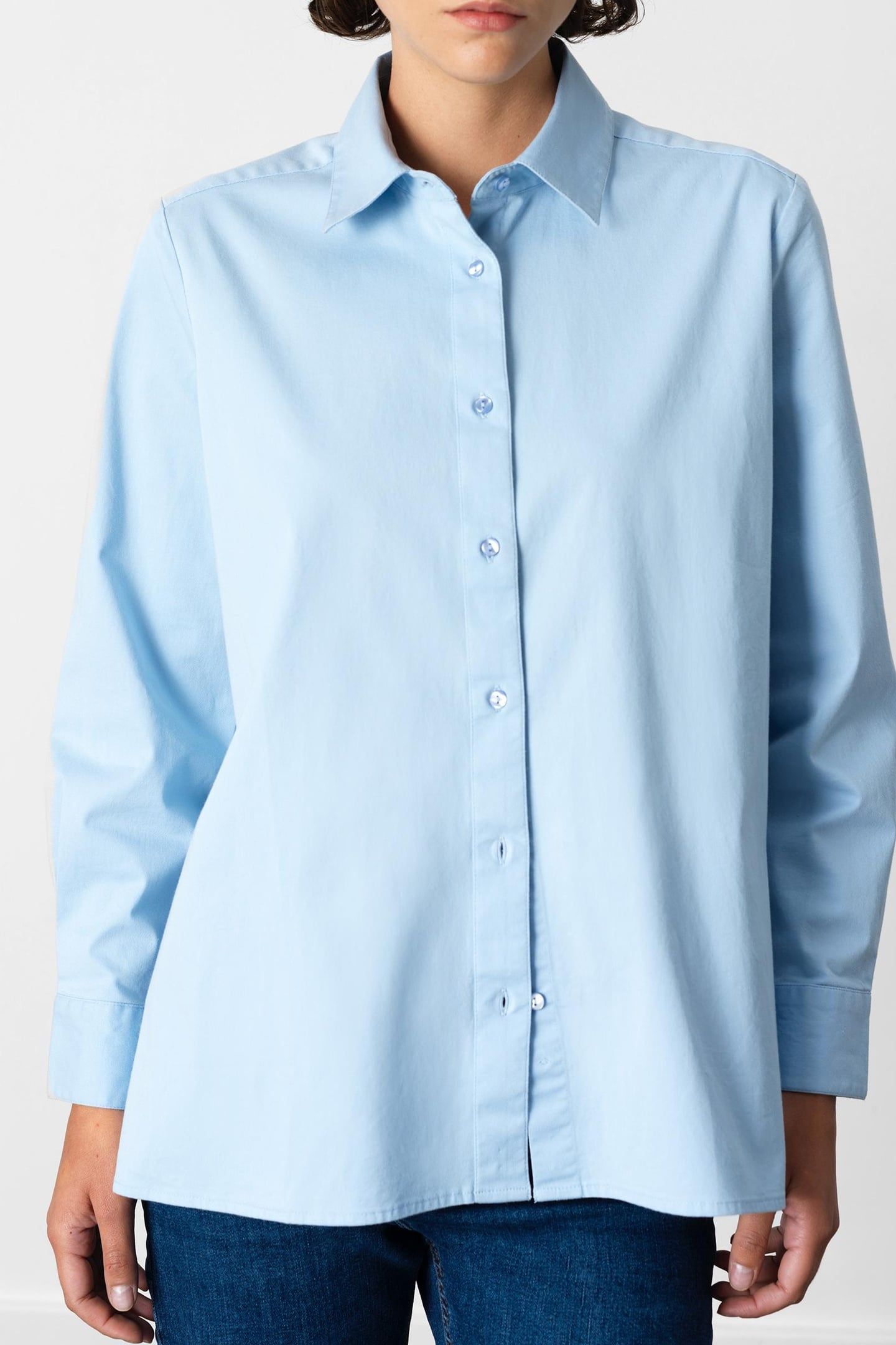 KESHA BACK SLIT SHIRT ARCTIC BLUE 2