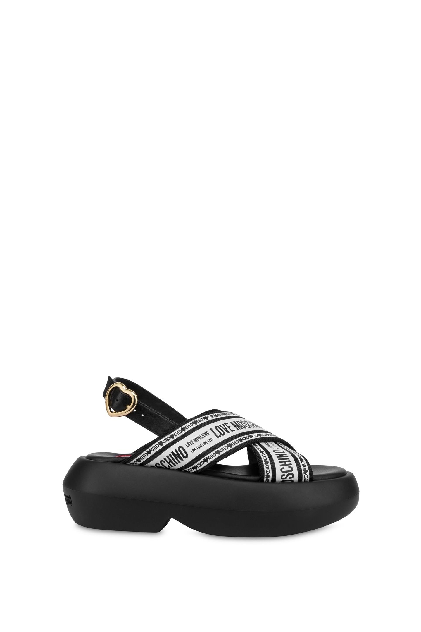 CROSSED SANDALS WITH CHUNKY SOLE BLACK 1
