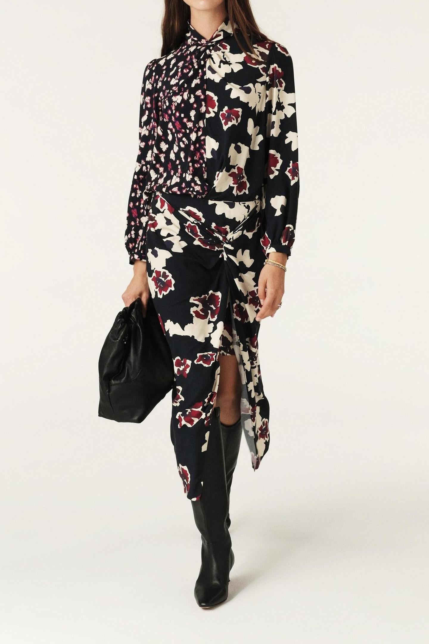 MID-LENGTH SKIRT BORDEAUX 1