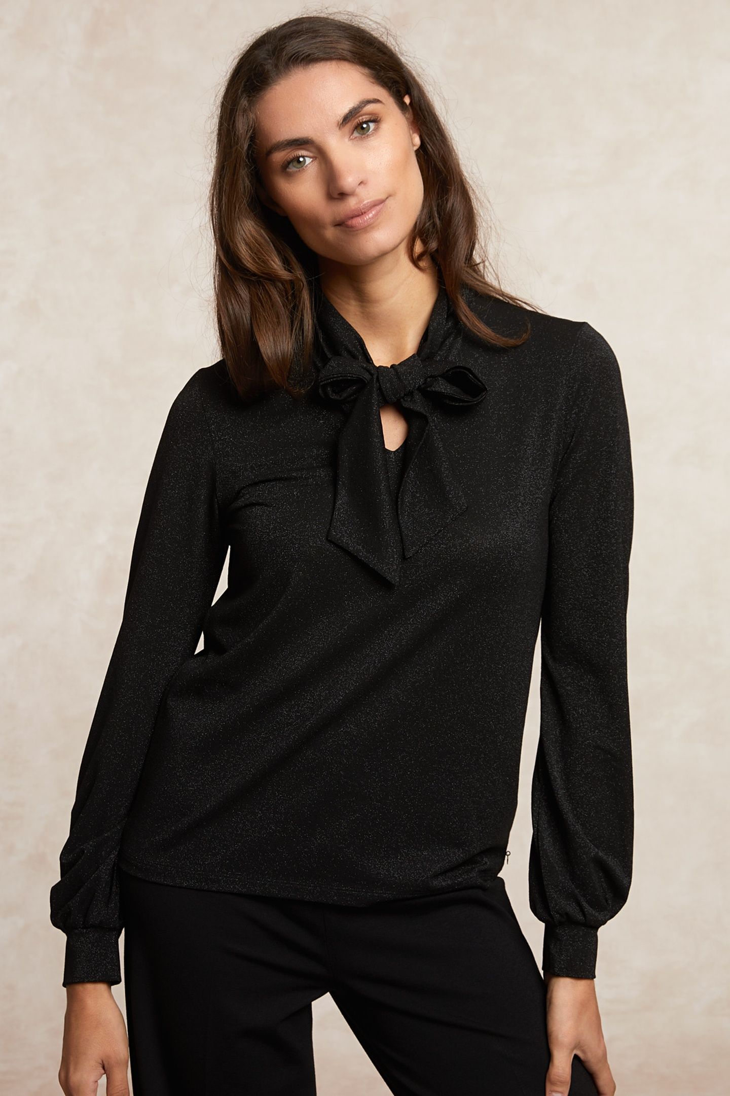FANCY LUREX T-SHIRT WITH BOW BLACK 3