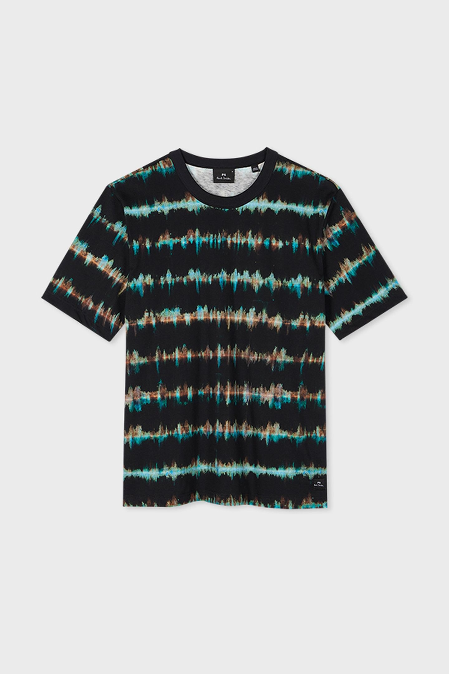 MENS REG FIT SS T SHIRT SHIBORI STRIPE BLACK 5
