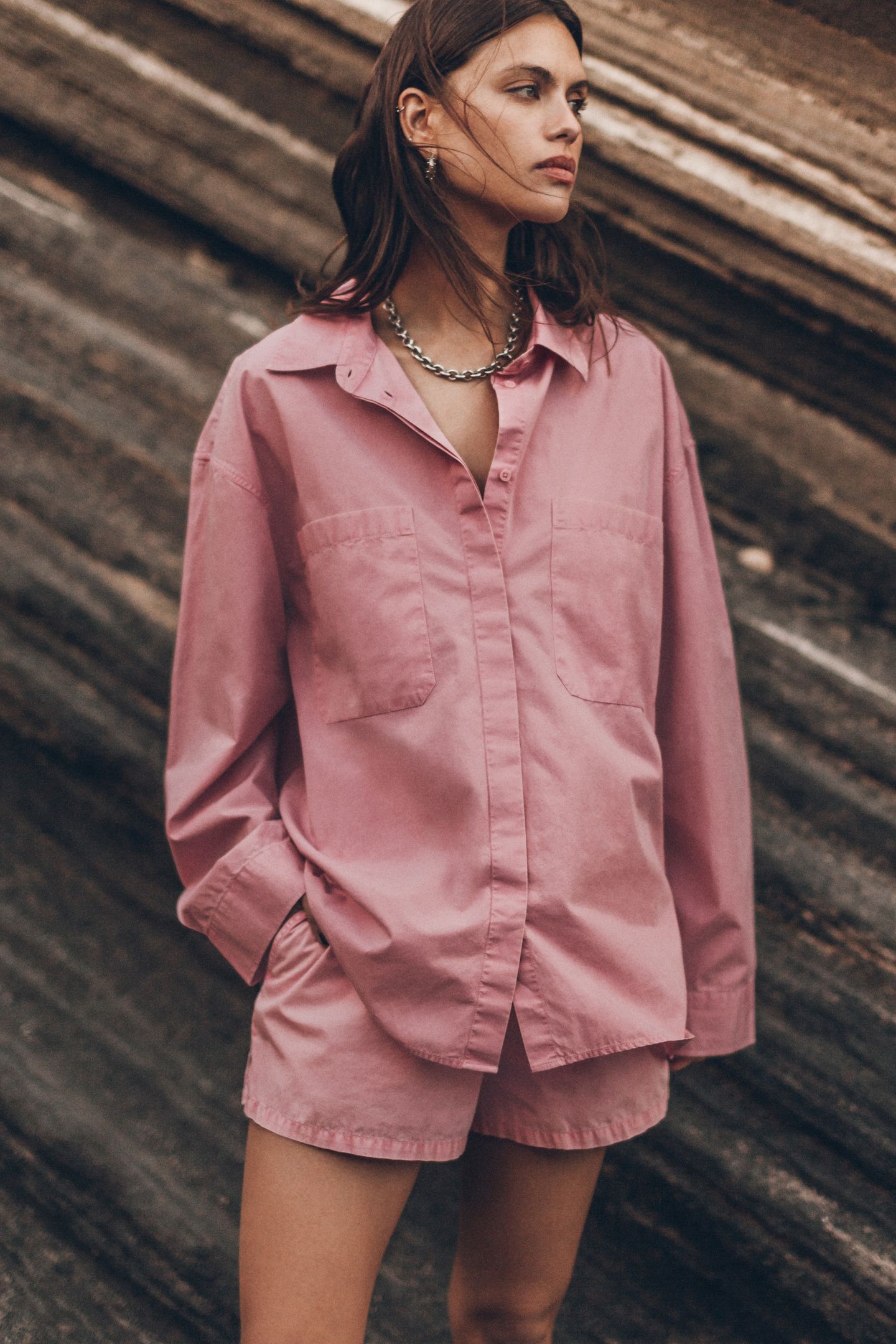 THE PINK COTTON OVERSIZED SHIRT PINK 2