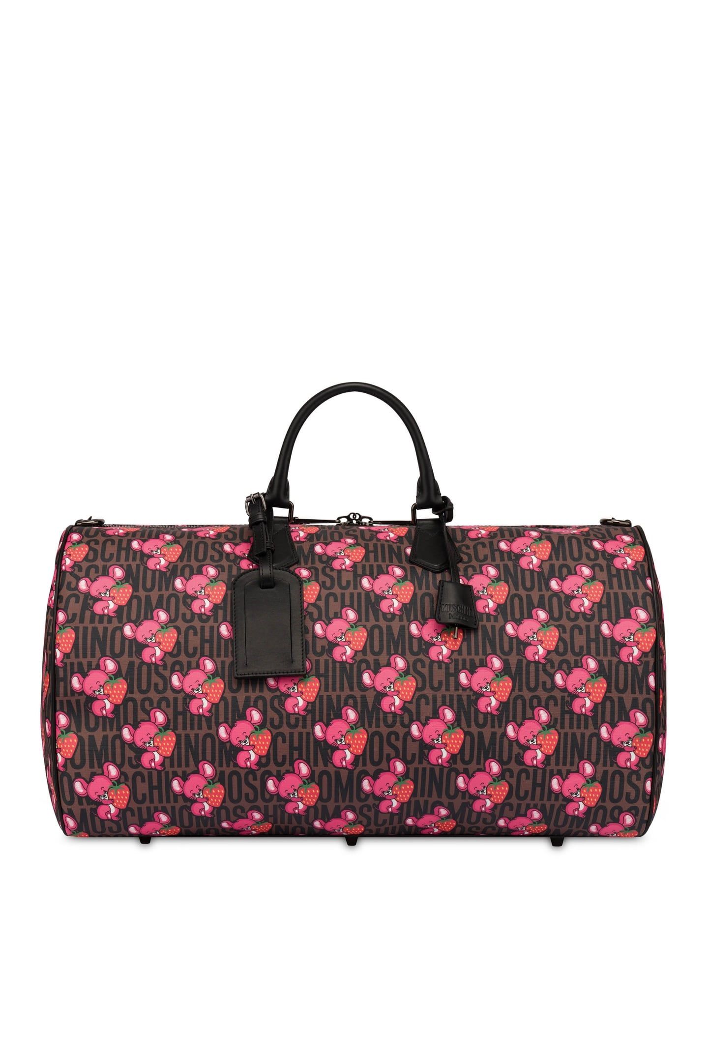 ILLUSTRATED ANIMALS TRAVEL DUFFEL BAG BROWN 1