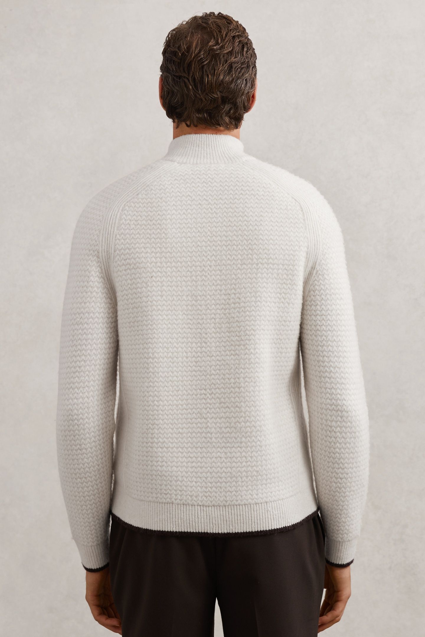 LS HALF ZIP BRUSHED RIBBED JUMPER WINTER WHITE 2