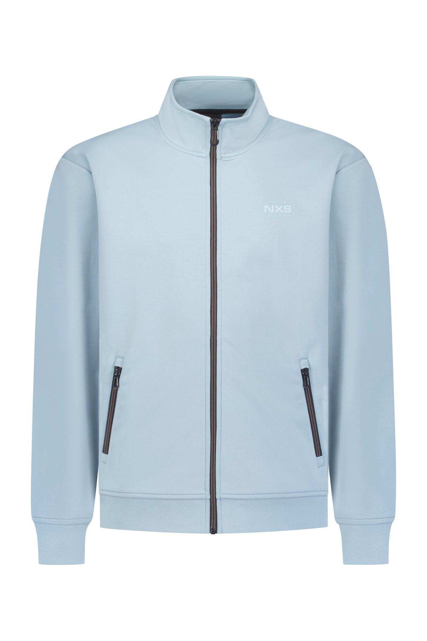 SWEATER FULL ZIP DUSTY BLUE 2