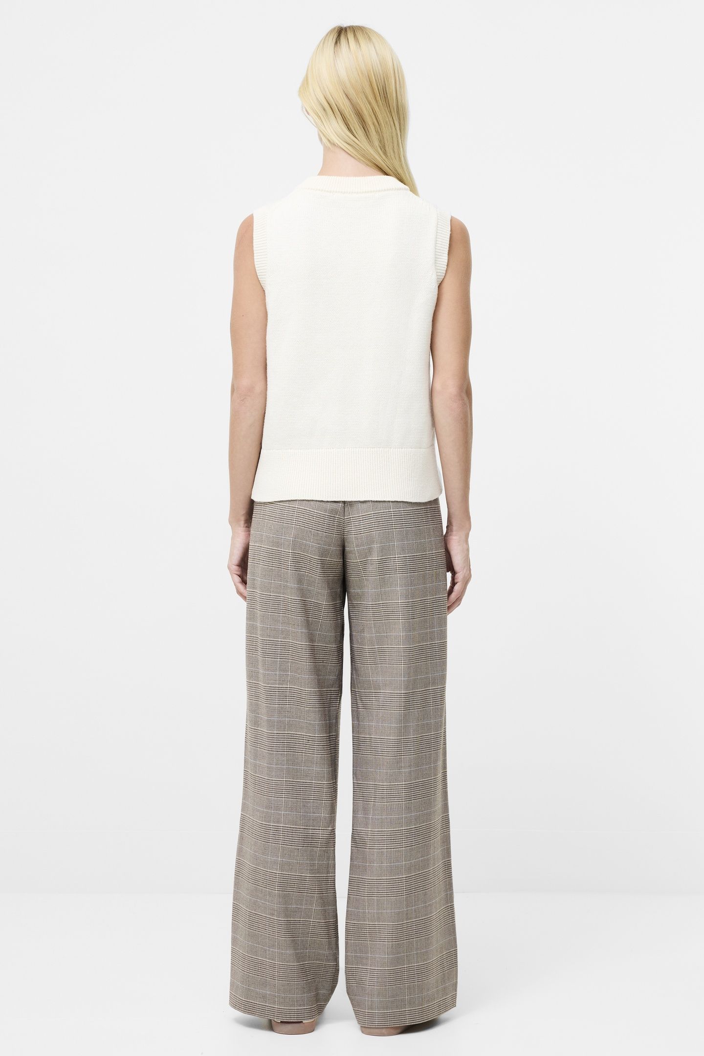 GLINDA CABLE KNIT VEST PORCELAIN CREAM 4