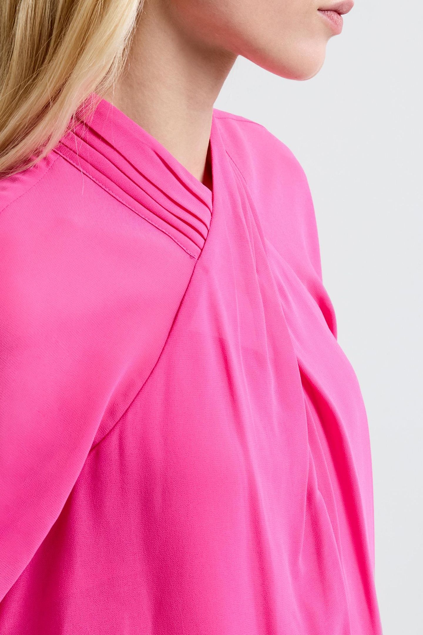 EDEN GGT LS WRAP BLOUSE FLURO PINK 3