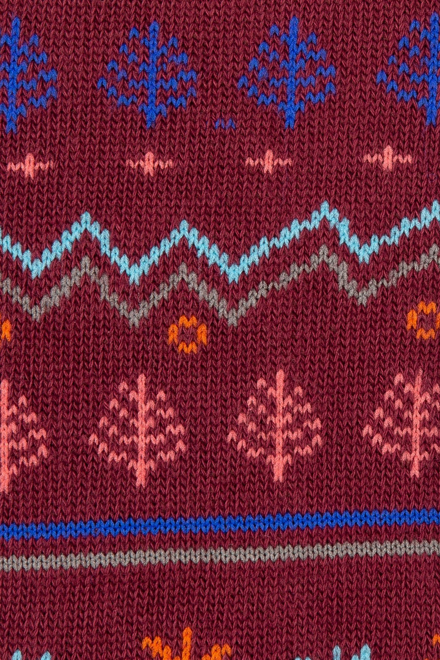 MEN SOCK DOODLE FAIRISLE BURGUNDY/ BORDE 3