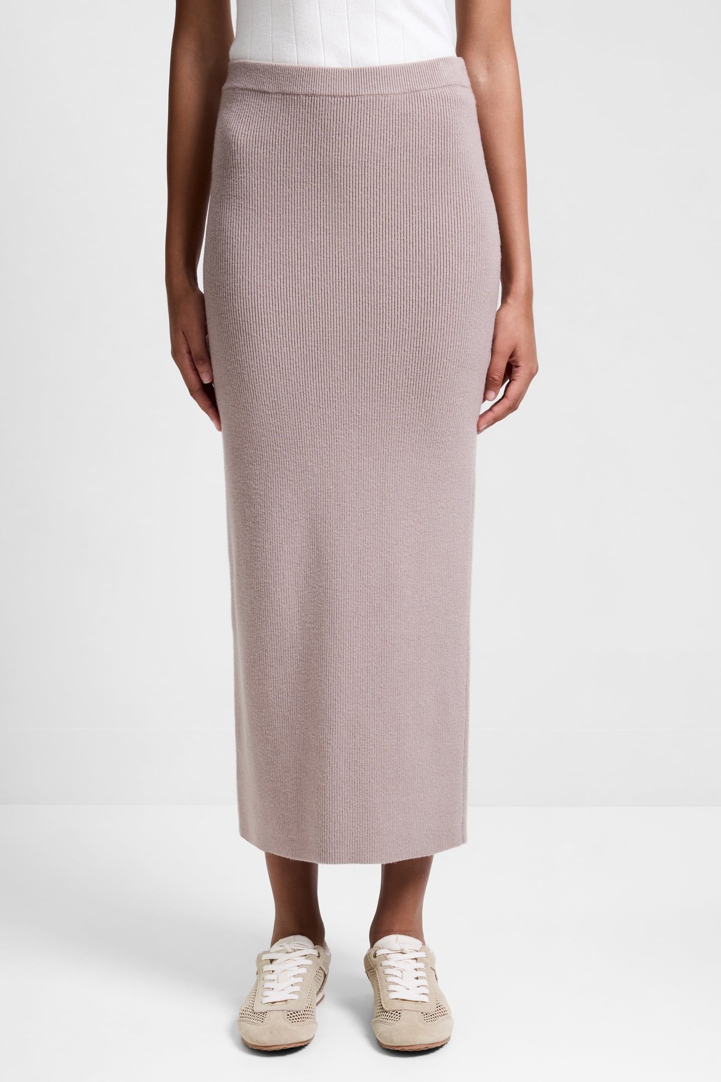 AVA STRAIGHT MIDI SKIRT TAUPE NEUTRAL 1
