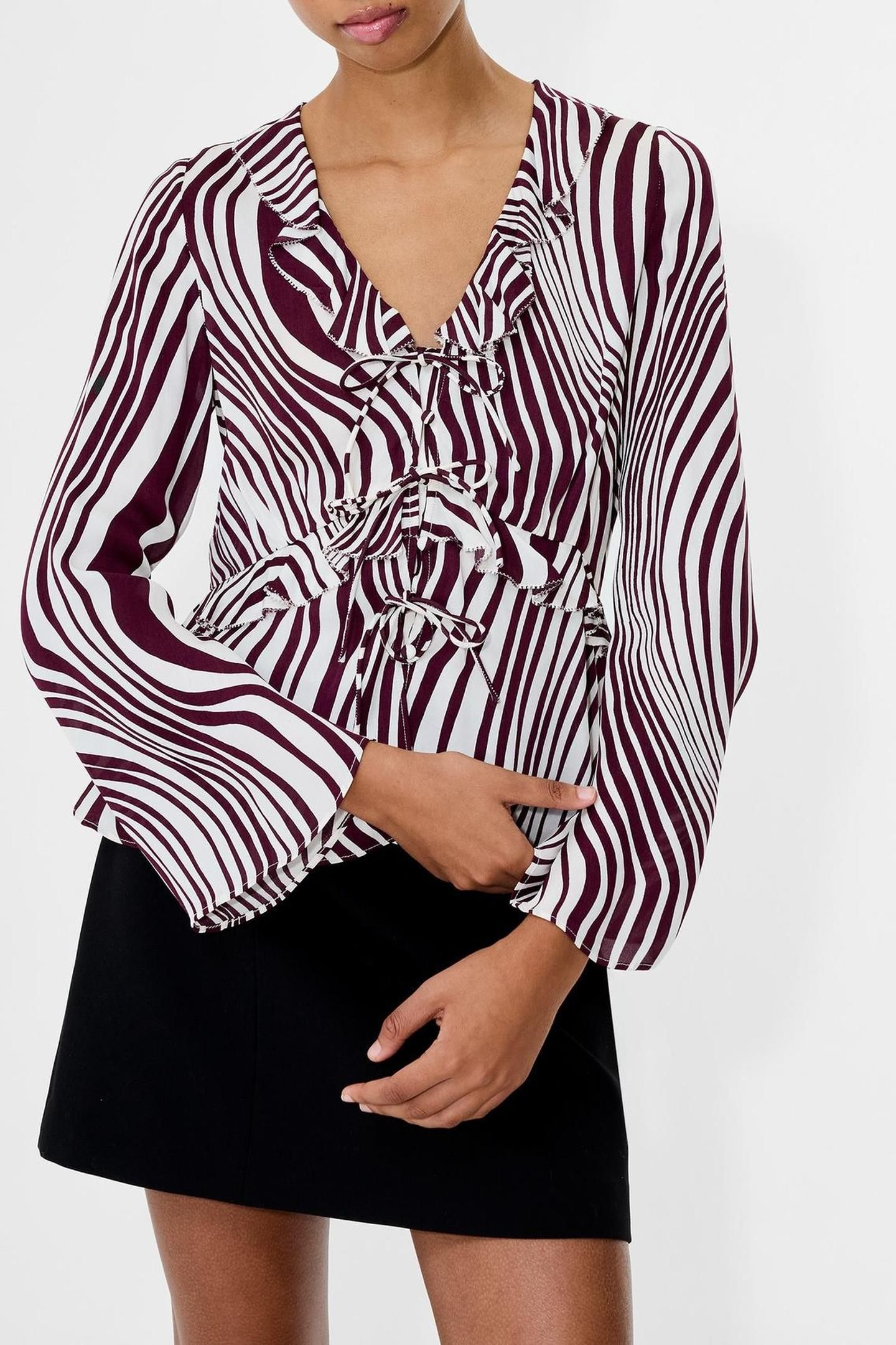 ZIGGY LARA VISCOSE TOP BORDEAUX RED/PORCELA BORDEAUX RED/POR 2