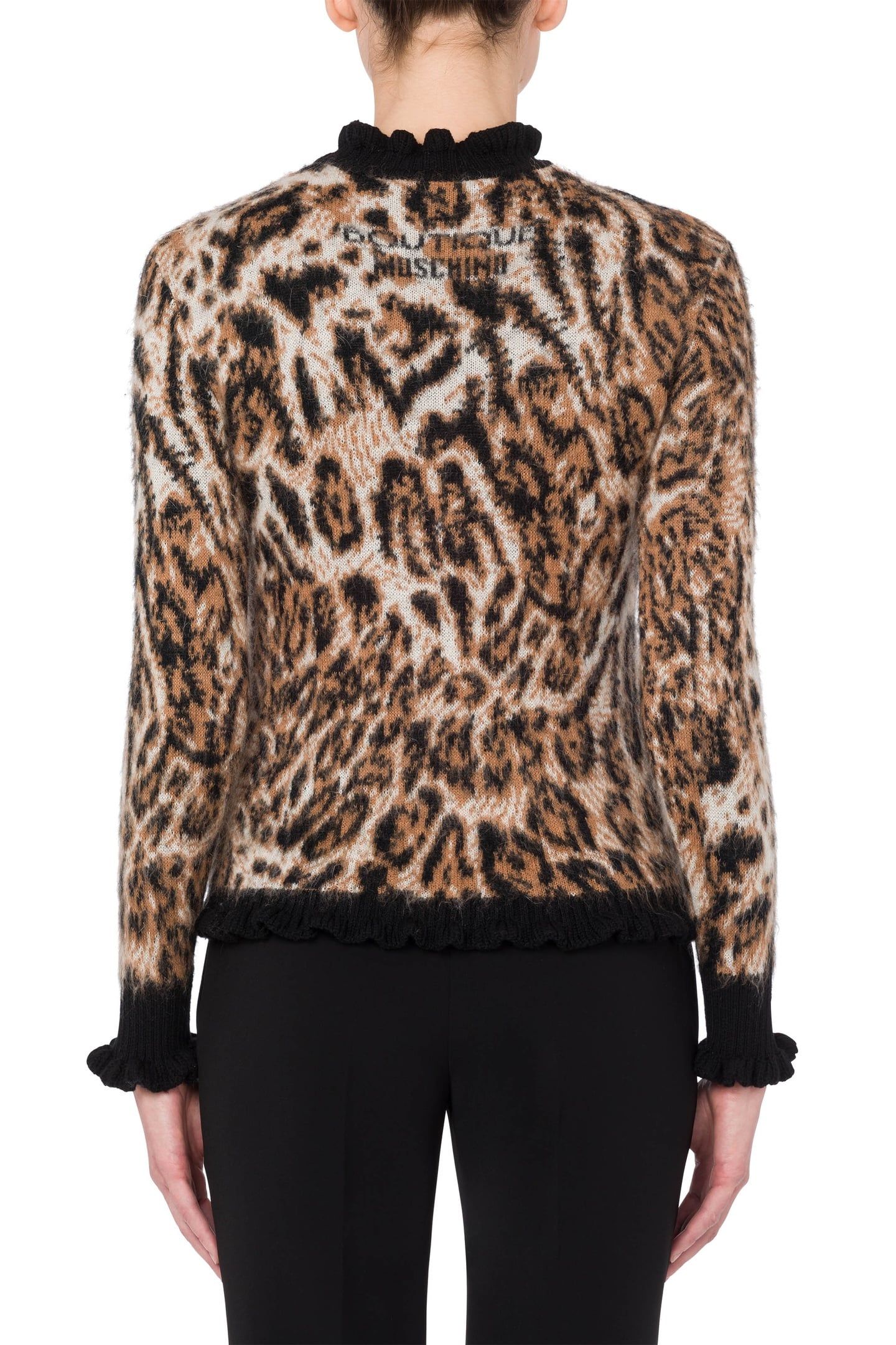 LEOPARD PRINT MOHAIR BLEND PULLOVER BEIGE 2