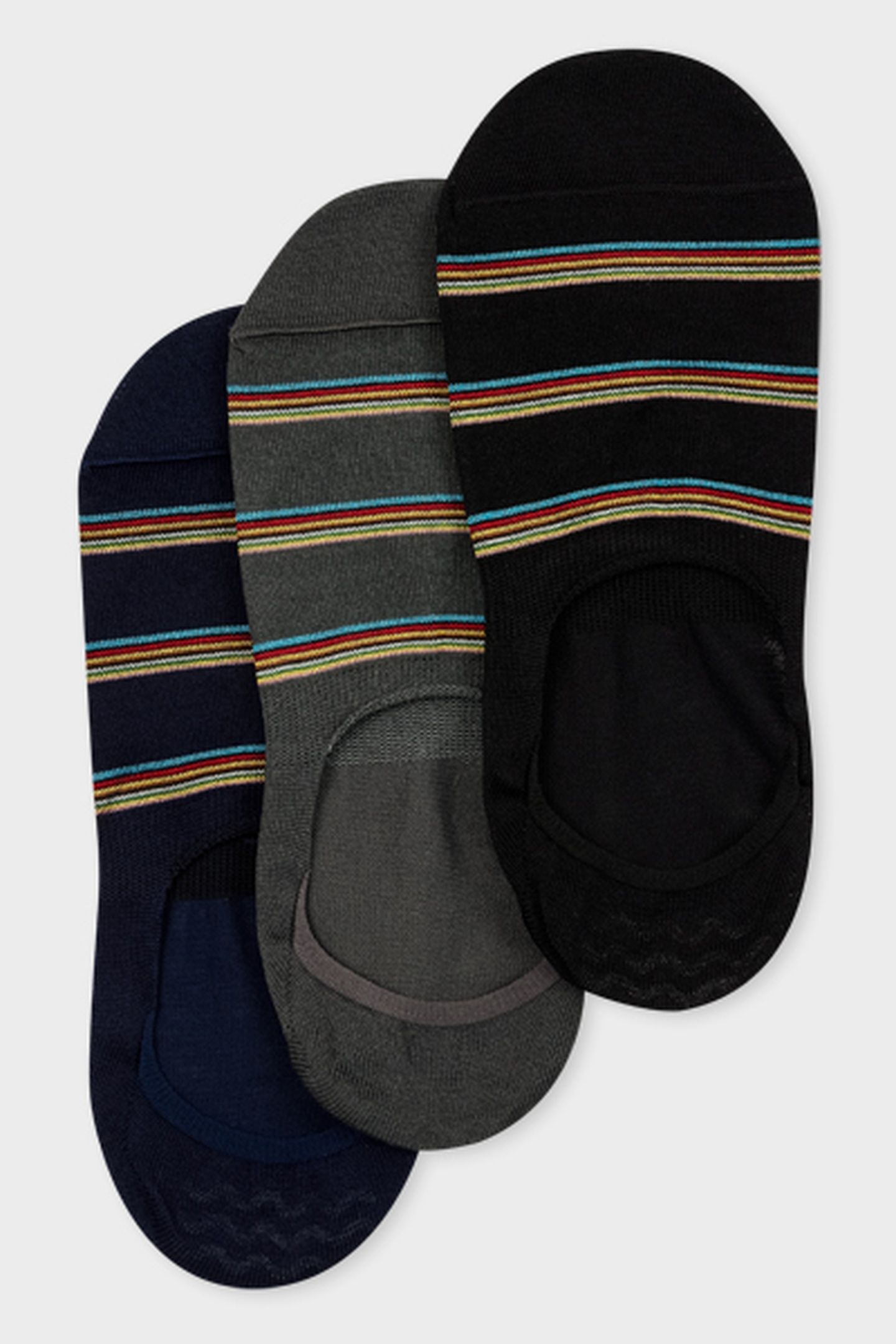 MEN SOCK SIG BLK NS 3 PACK MIXED PLATE 1 6