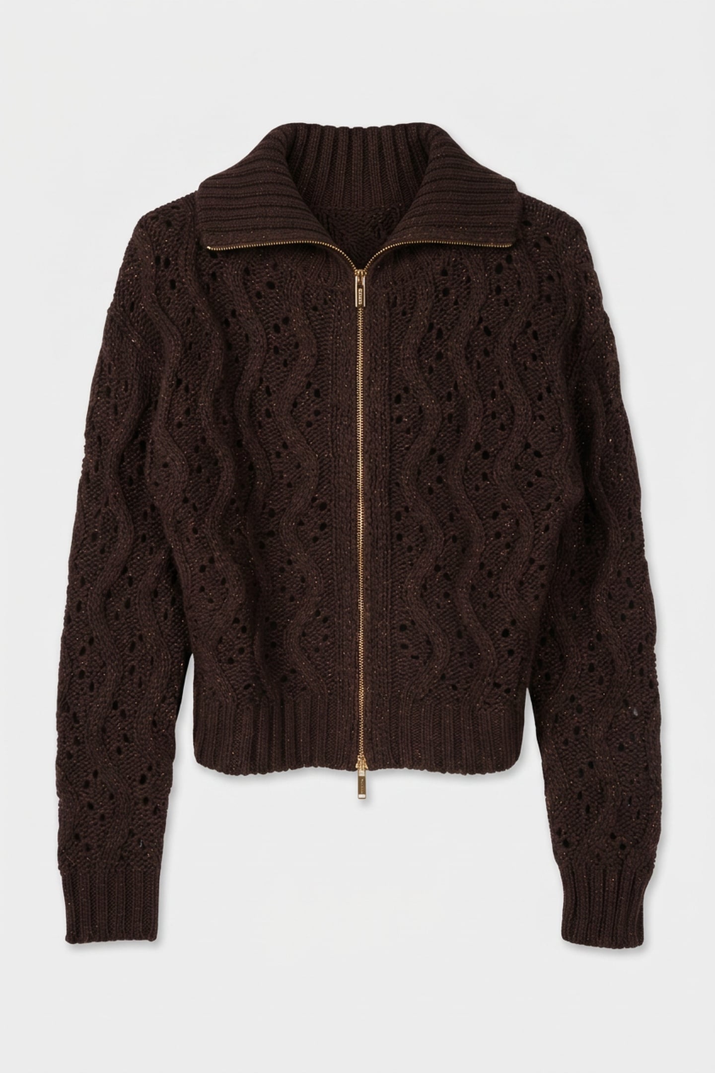 ADENORA ZIPPED CARDI CHOCOLATE BROWNIE MU 3