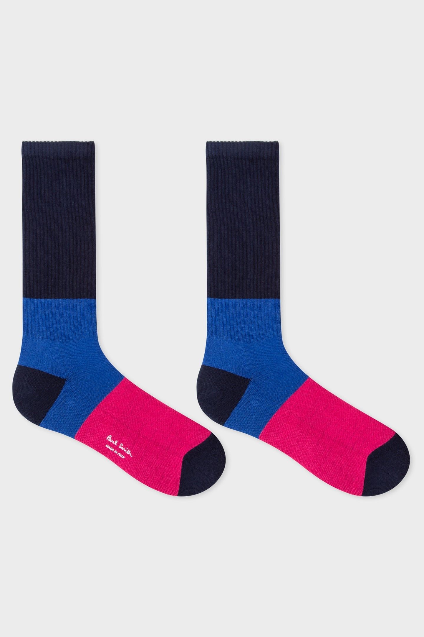 MEN SOCK TRI BLOCK NAVY 1