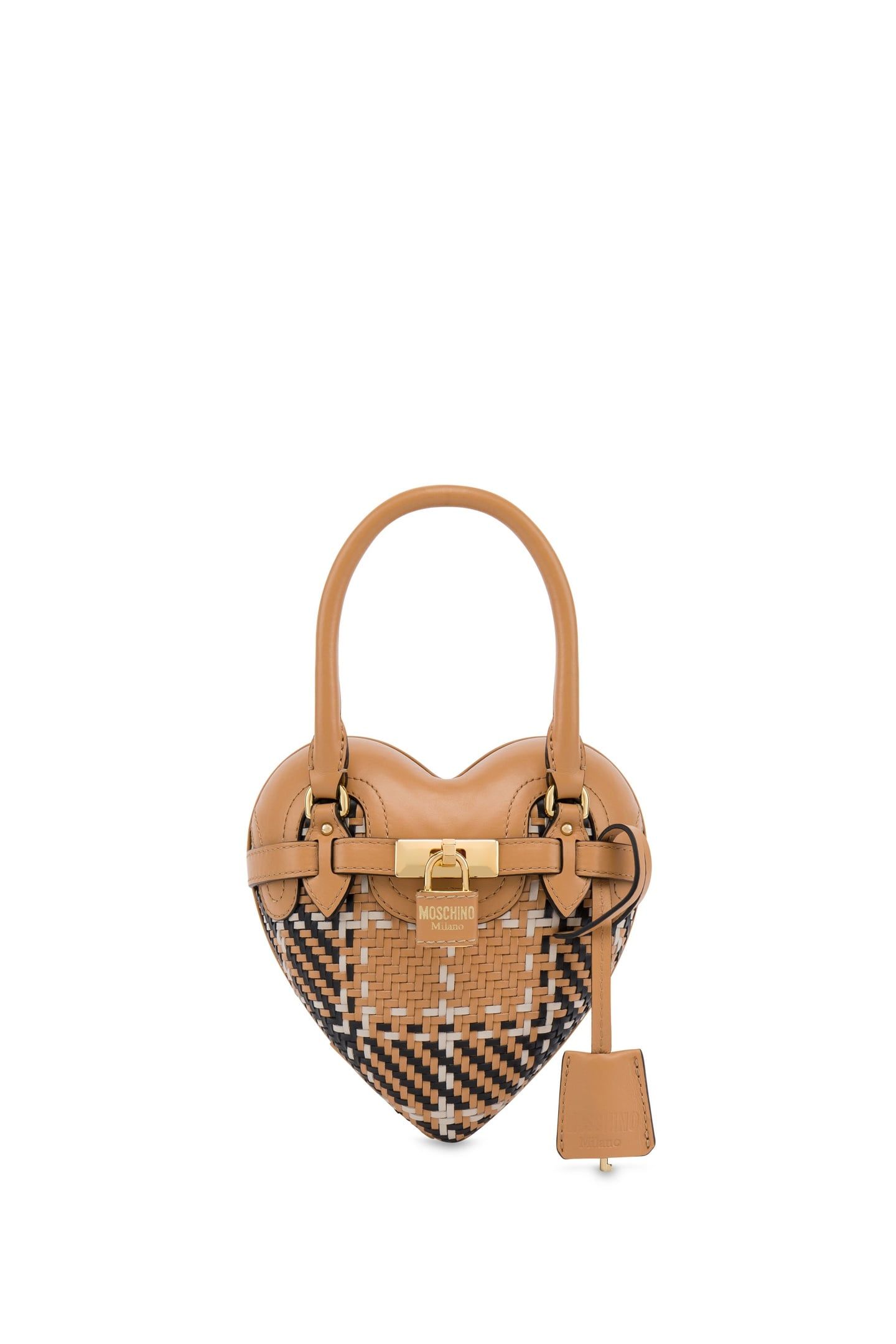 MOSCHINO HEARTBEAT BAG CHECK BEIGE 1