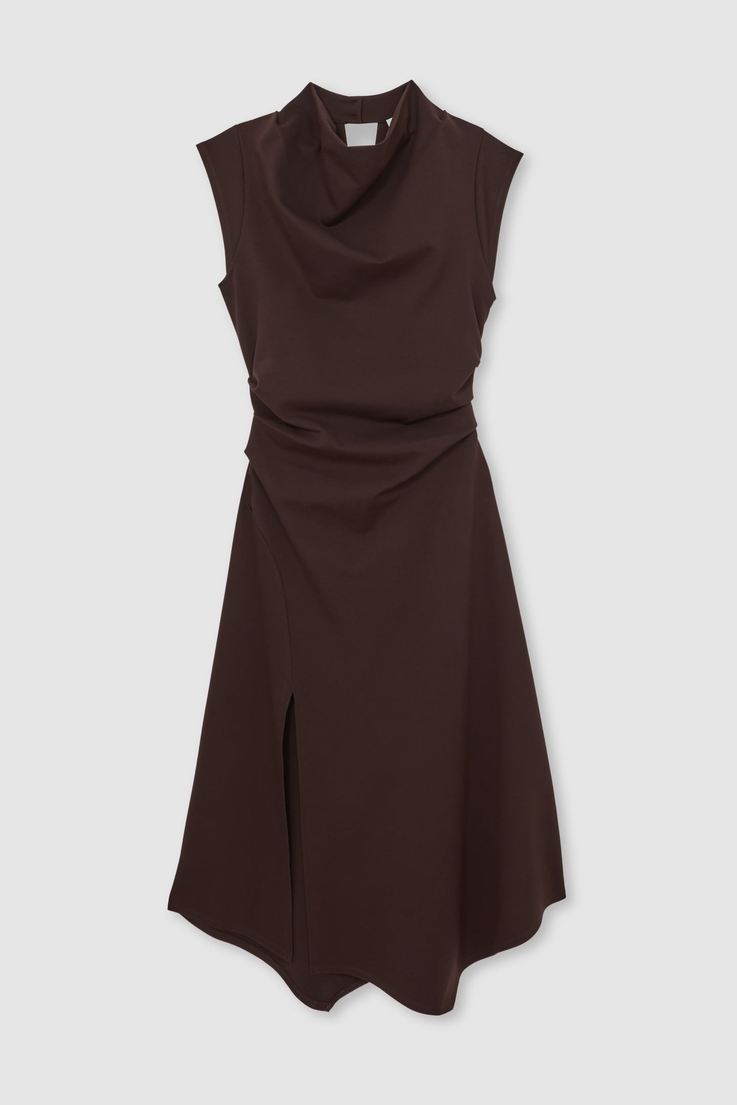 TWILL JERSEY MIDI DRESS BURGUNDY 4