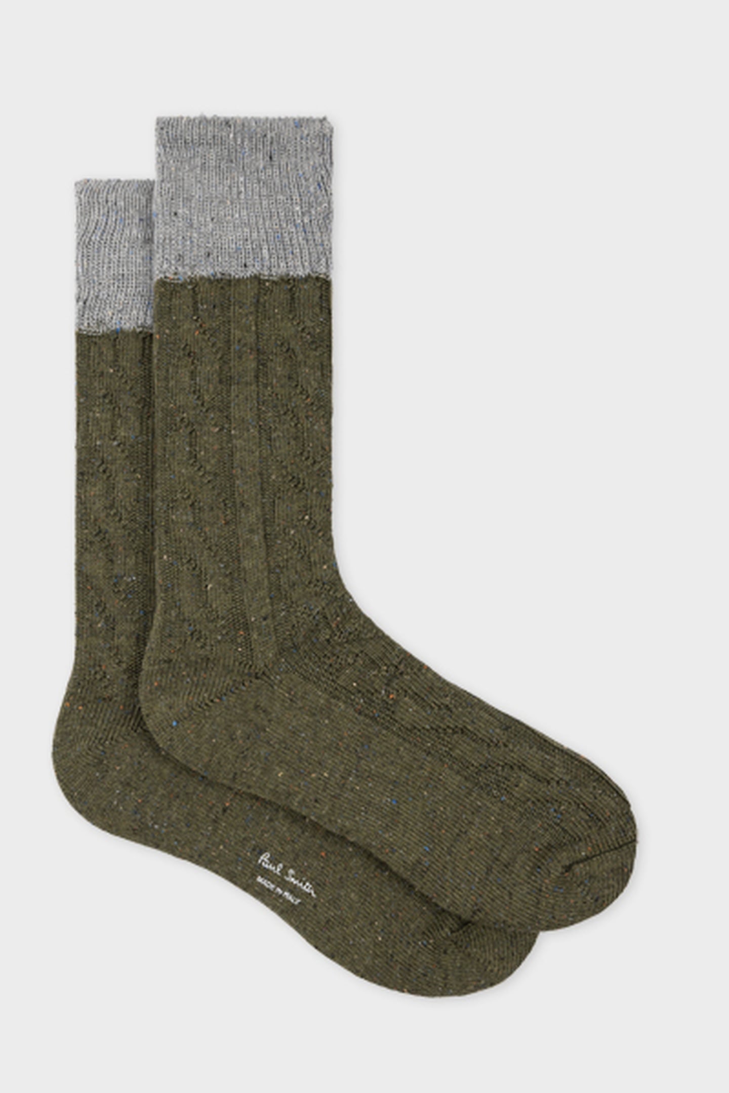 MEN SOCK HENRY NEPS CABLE BOTTLE GREEN 1