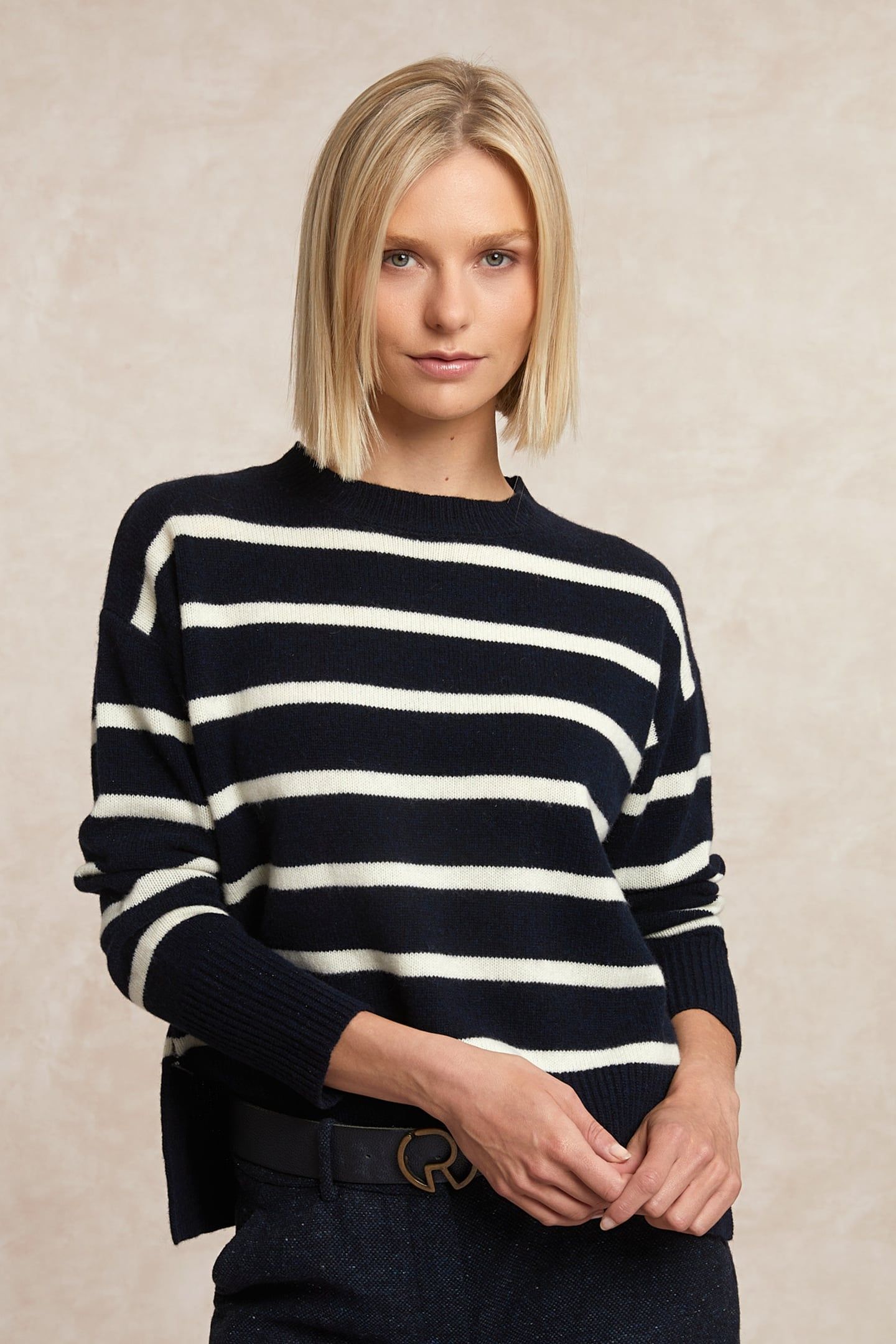 CREW NCK STRIPE JERS WO SWT LS BLUE 1