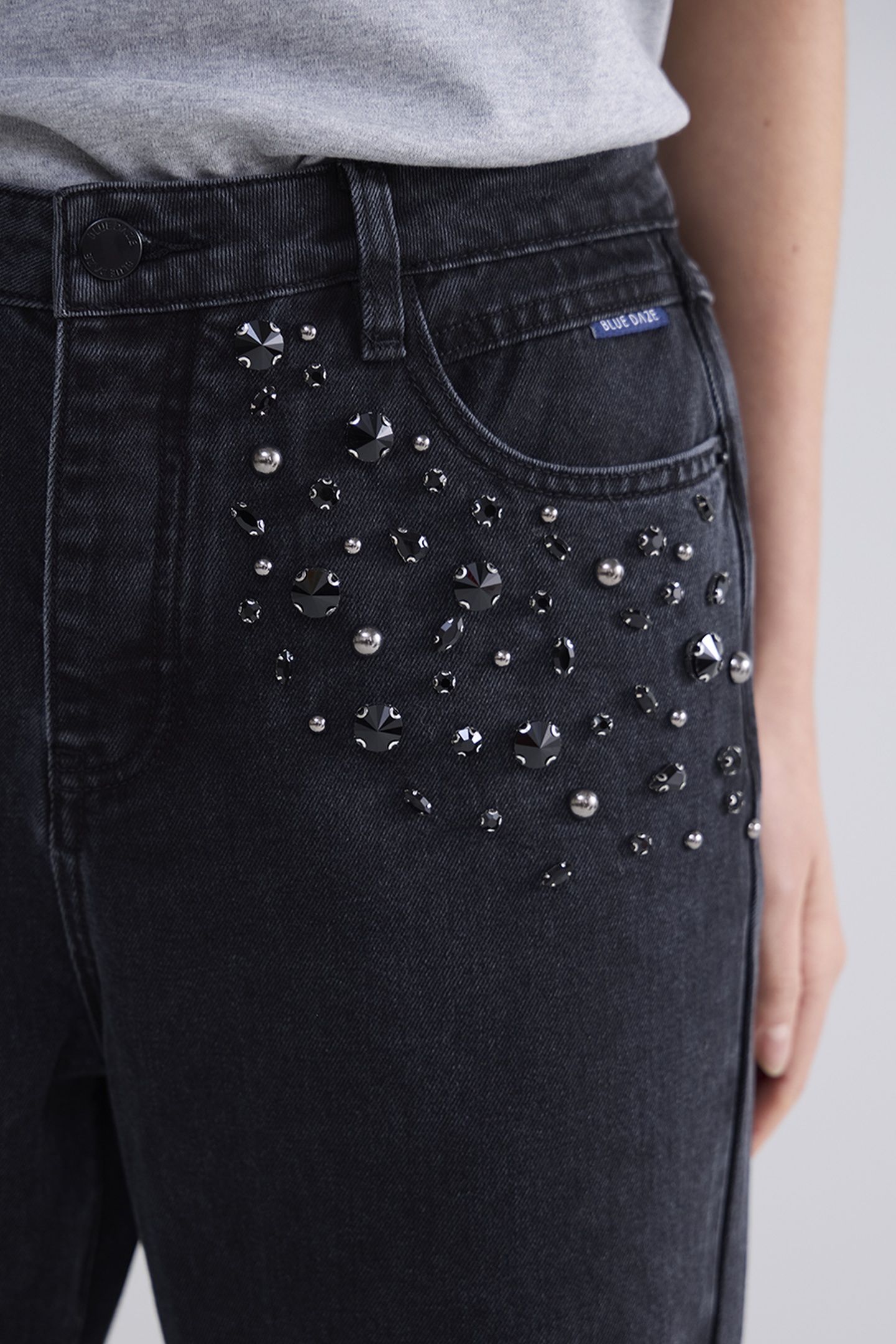 MOMS JEANS COTTON BLACK DENIM BLACK DENIM 4
