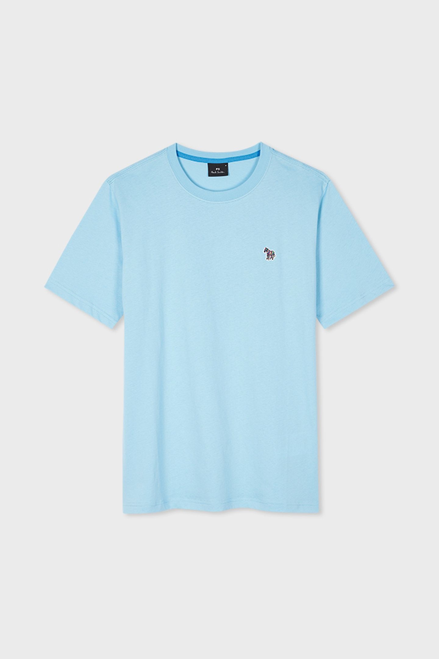 MENS REG FIT TSHIRT ZEBRA BADGE LIGHT BLUE 1