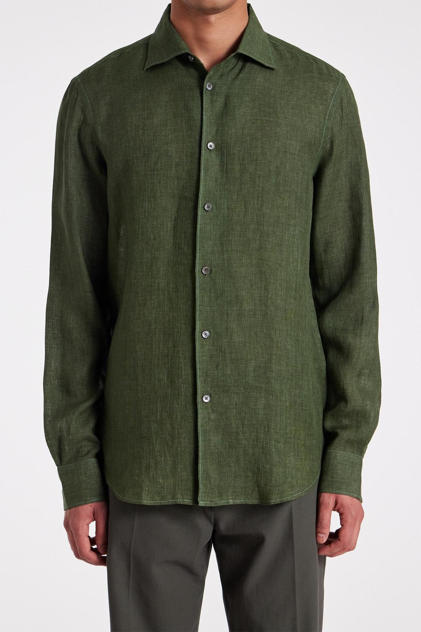 MENS S/C SLIM FIT SHIRT MILITARY GREEN 1