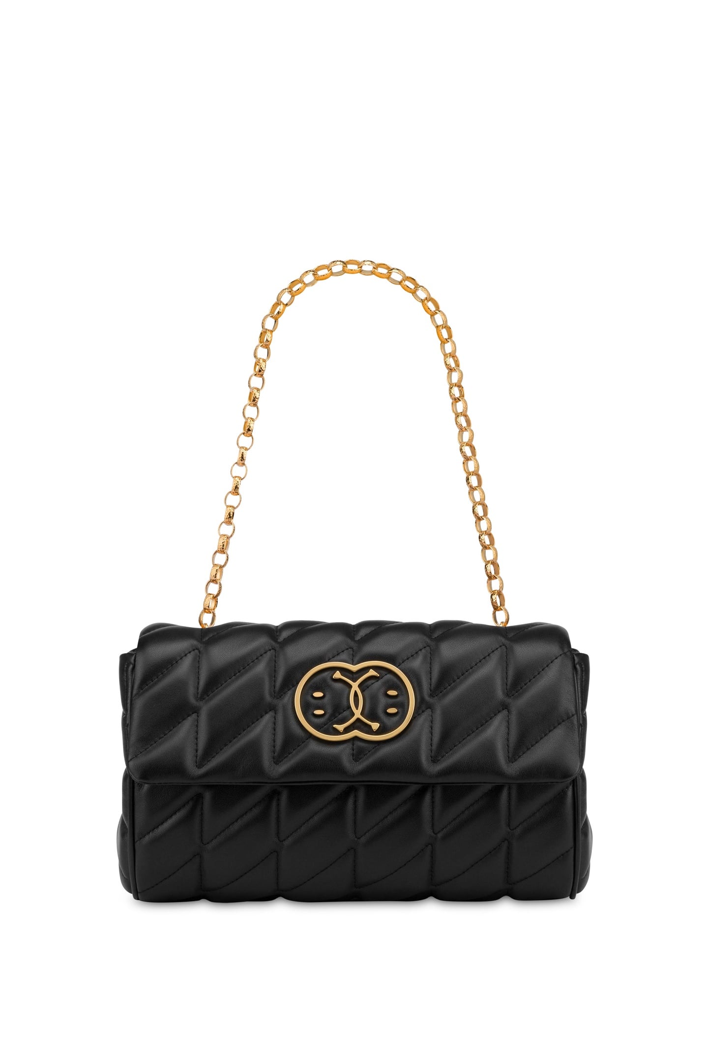 DOUBLE SMILEY® QUILTED SHOULDER BAG BLACK 1