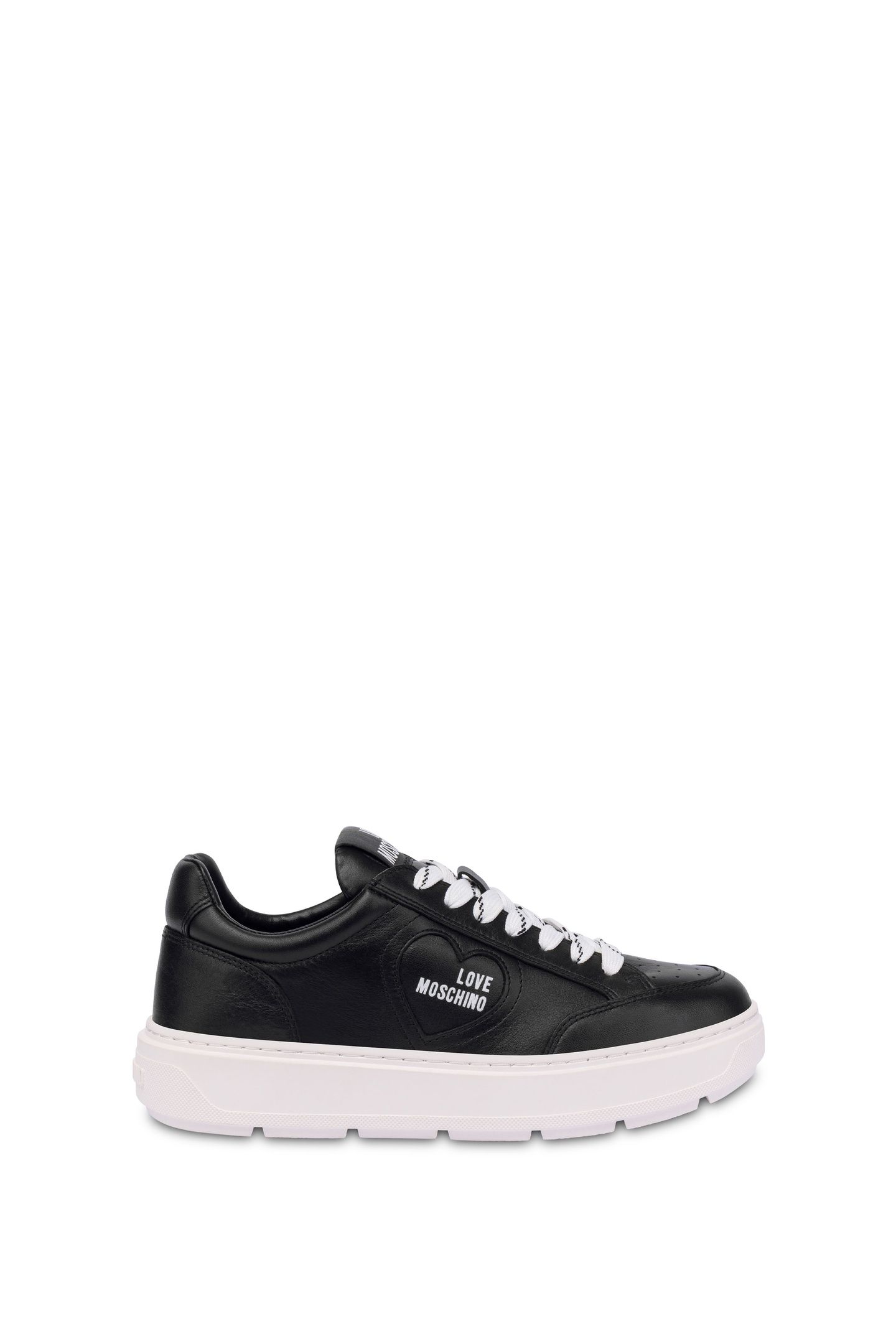 BLACK AND WHITE LEATHER SNEAKER BLACK 1