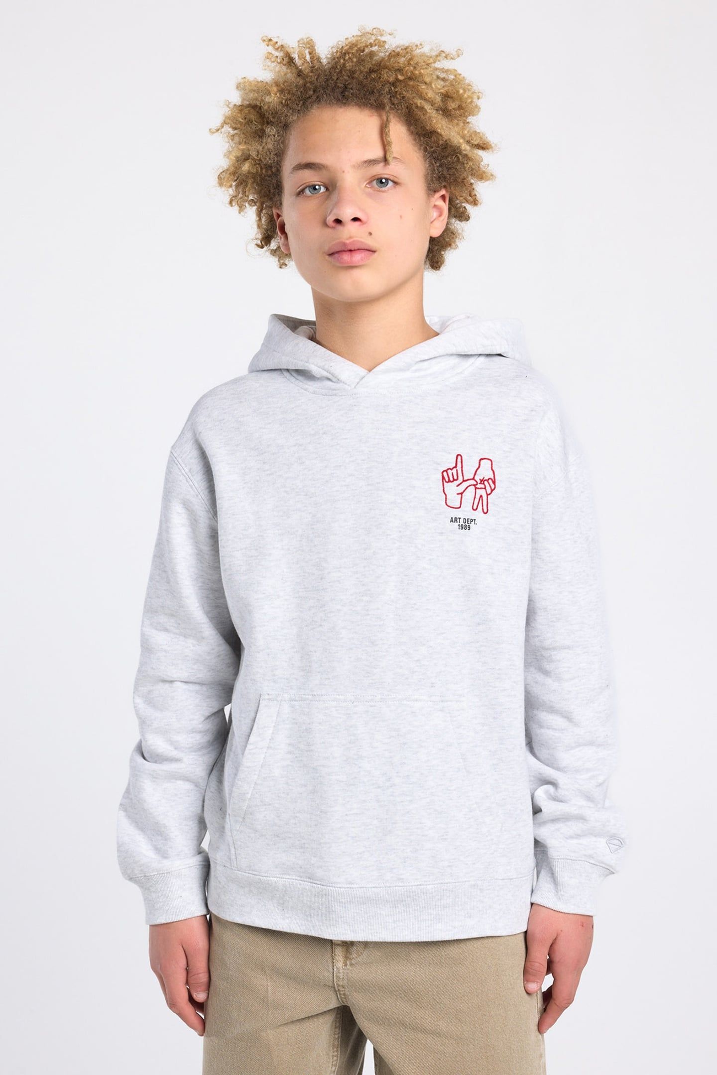 SANDER HOOD JR LIGHT GREY MELANGE 1