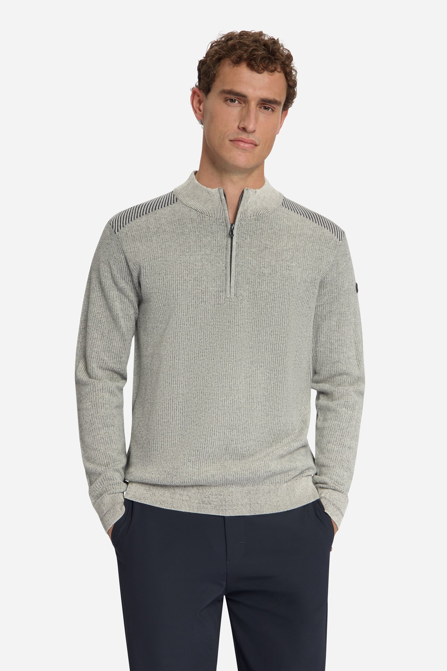 PULLOVER HALF ZIP PLATED STONE 1