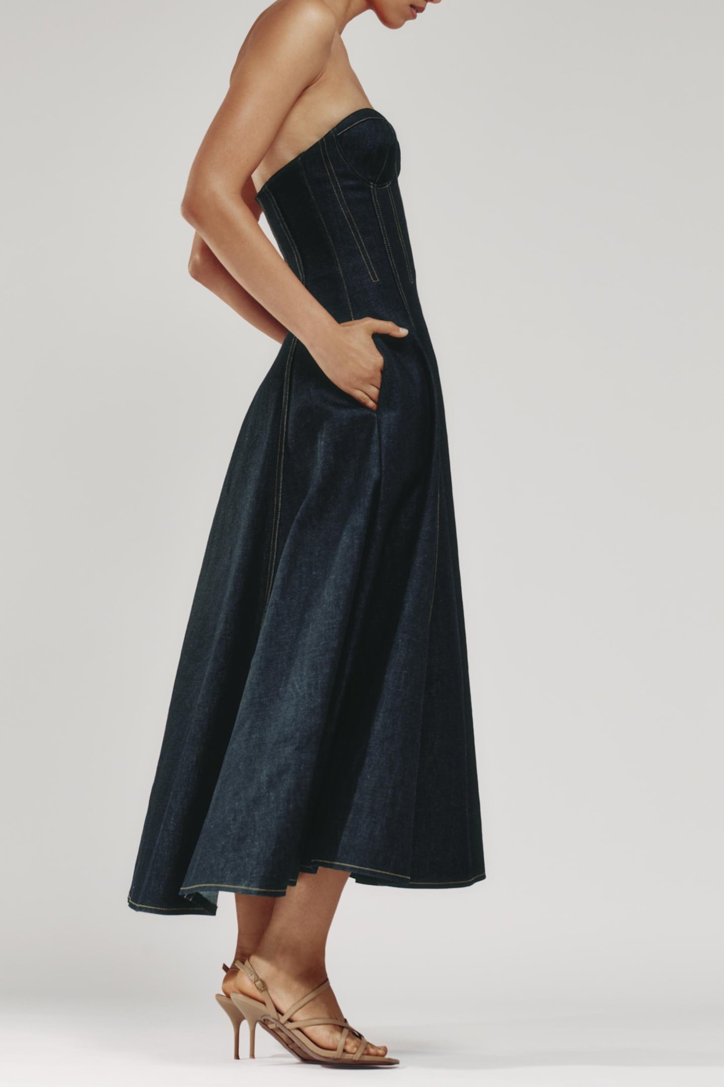 STRUCTURED DENIM DRESS INDIGO BLUE 3