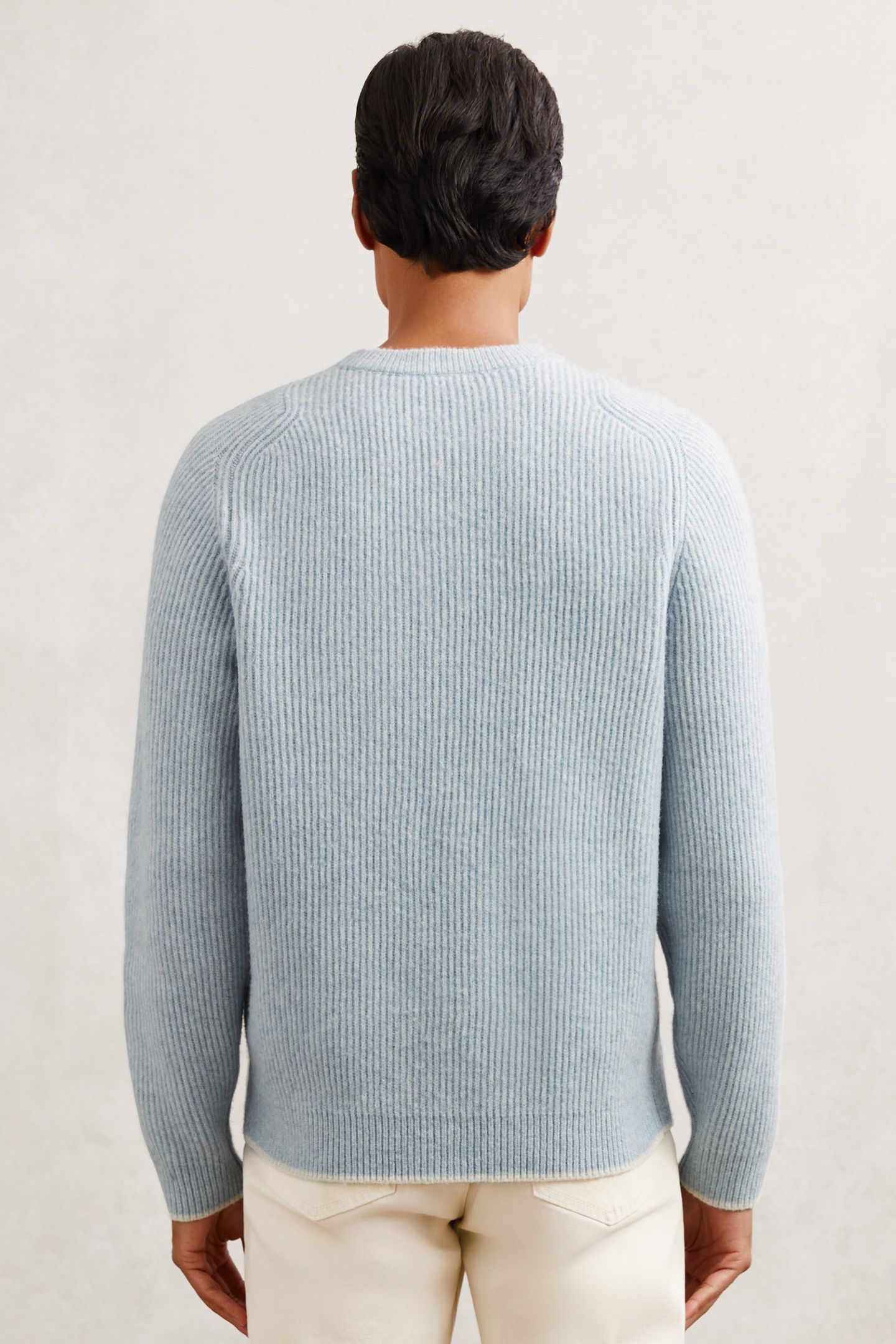 LS CREW BRUSHED WOOL RIBBED JUMPER SOFT BLUE 2