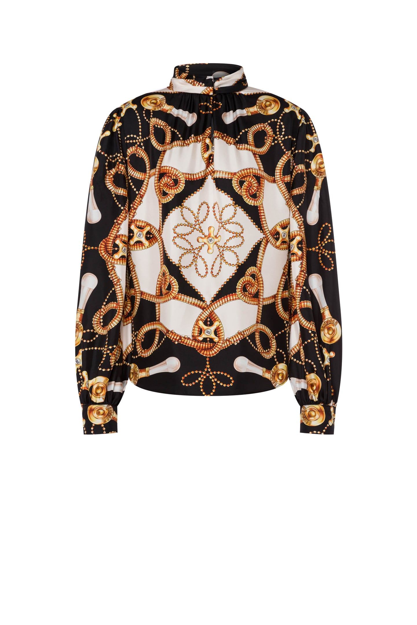 SILK BLOUSE FAUCETS PRINT BLACK 3