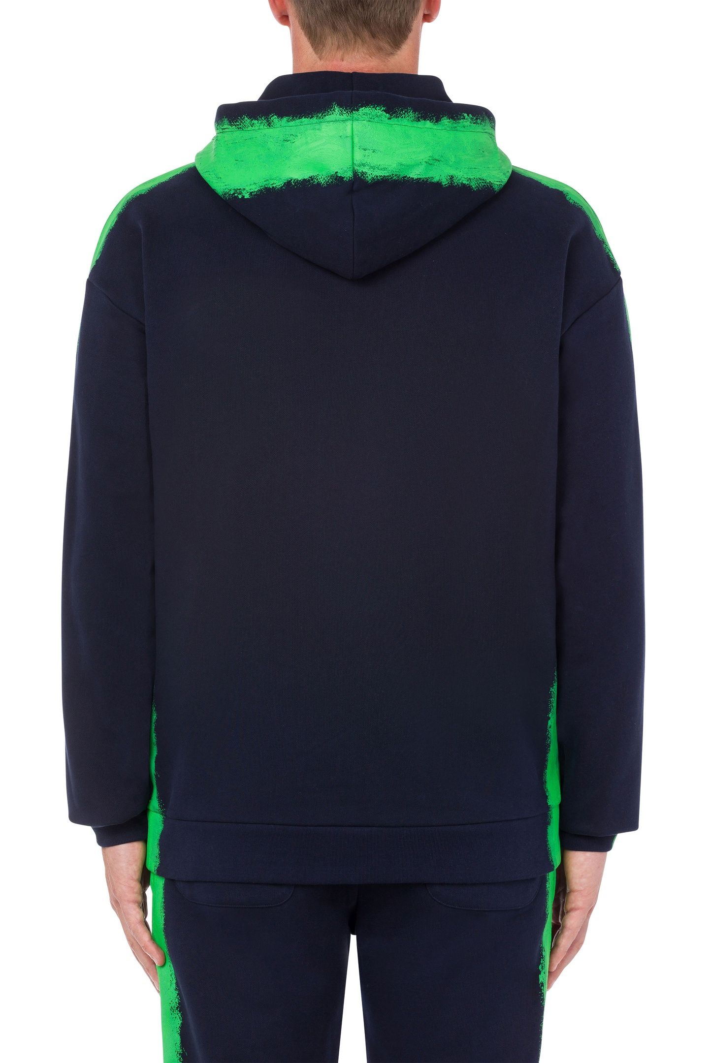 MOSCHINO PAINT ZIP-UP SWEATSHIRT BLUE 2