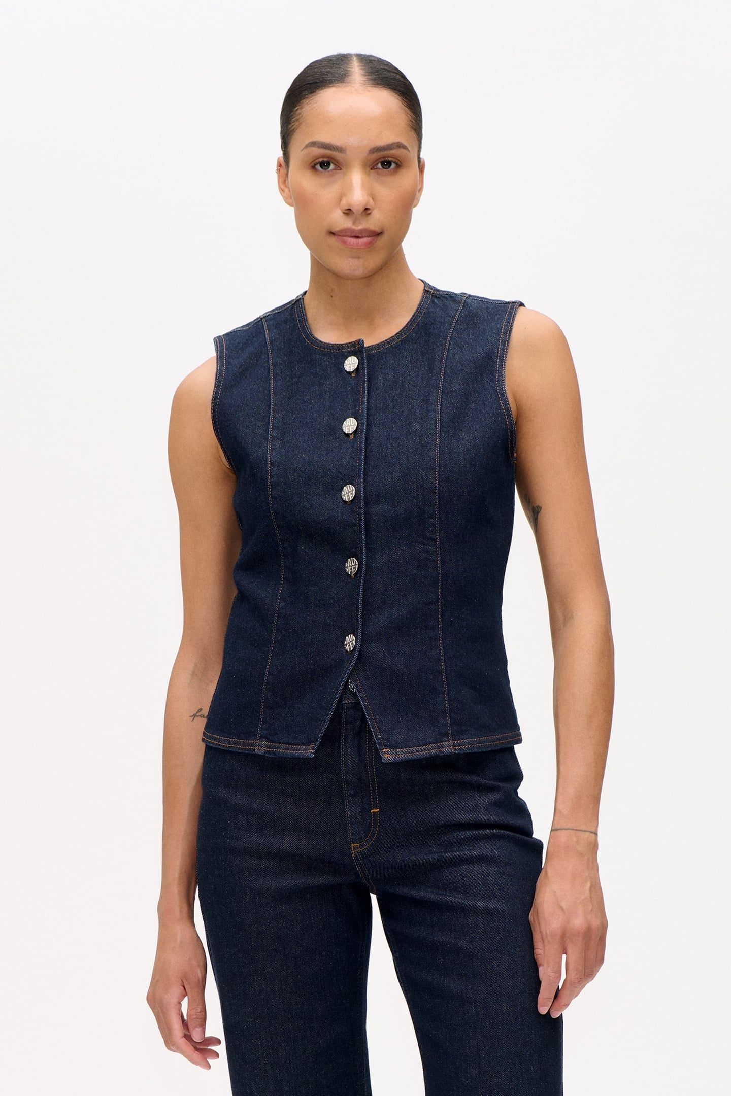 MENE BLOUSE DARK DENIM WASH 1