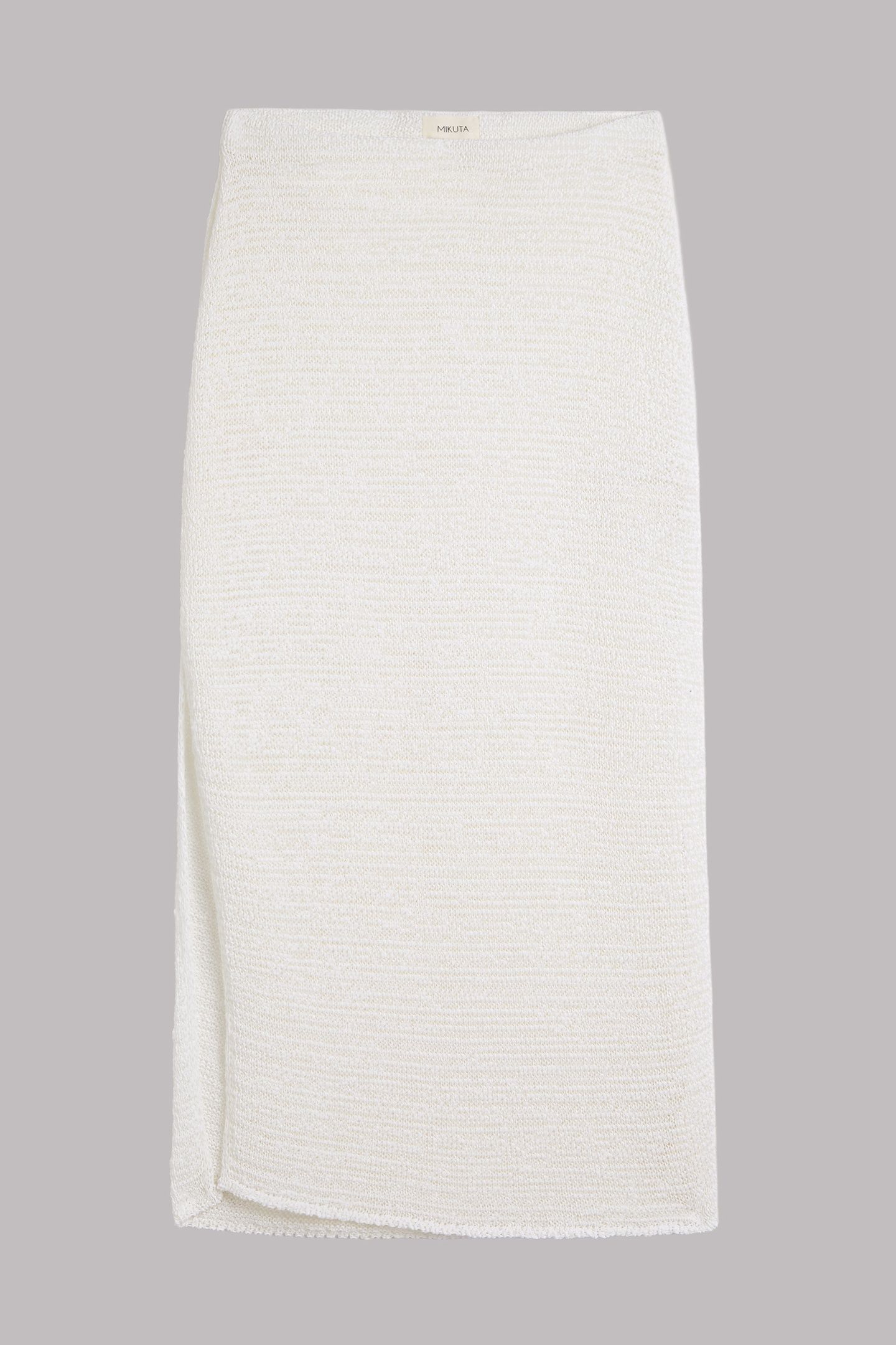 THE WHITE LONG KNITTED SKIRT ECRU 3