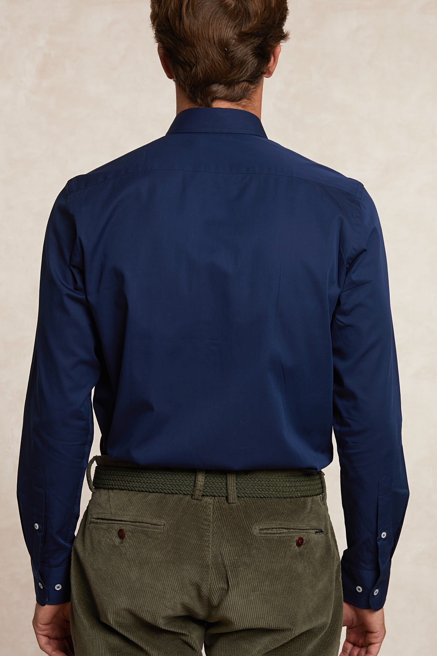 CUSTOM FIT COTTON UNI SHIRT BLUE 2